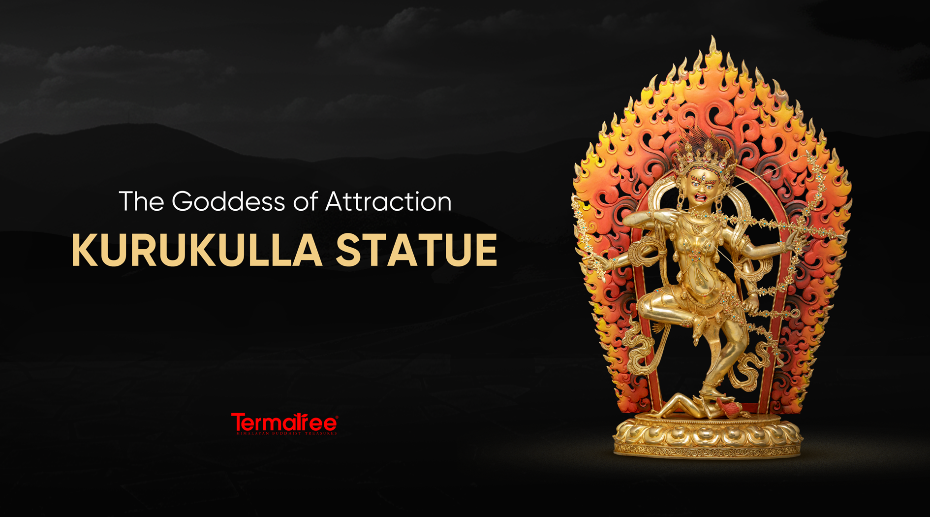 Handcrafted Kurukulla Gold-Gilded Statue – Deity of Attraction & Empowerment