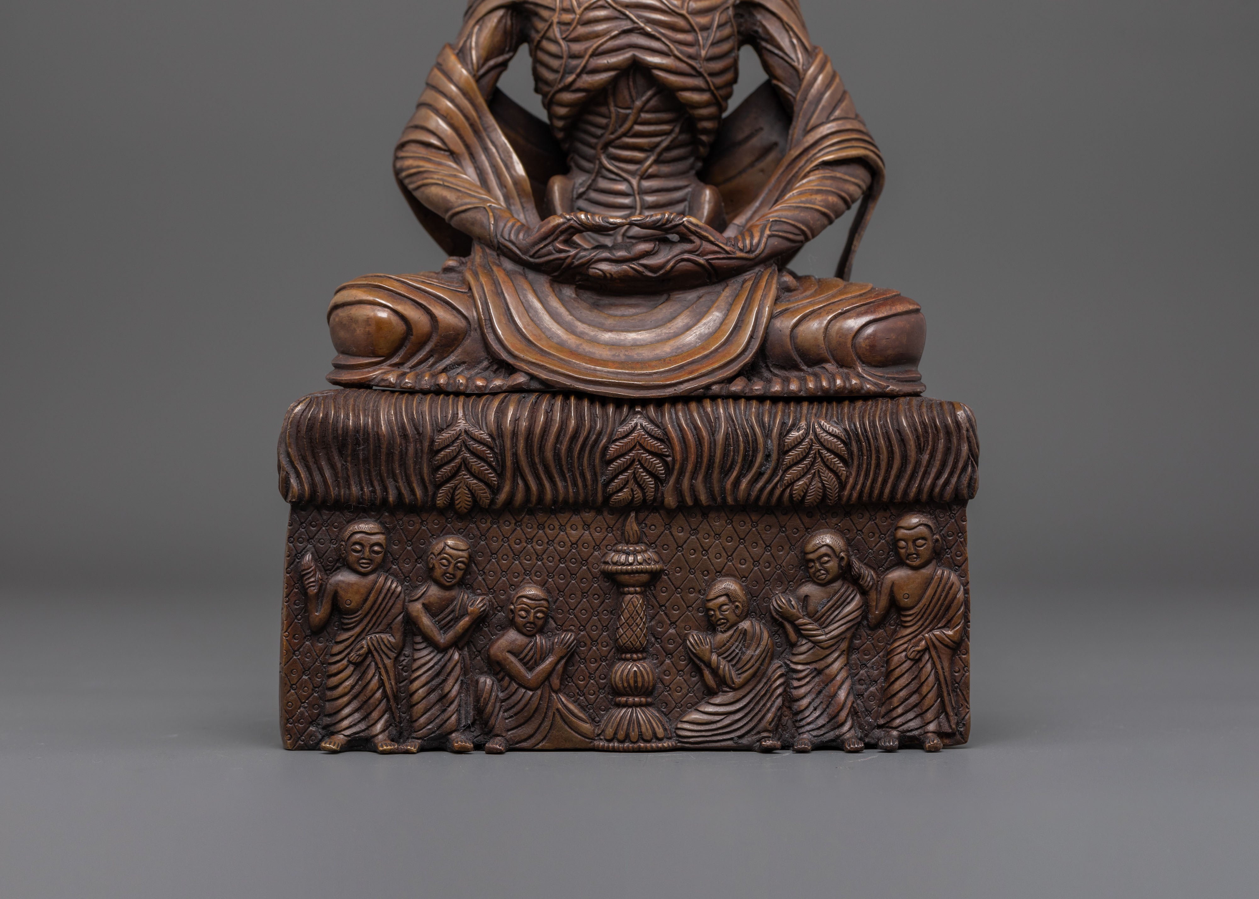 Handmade Copper Statue of Fasting Buddha | Symbol of Mindful Abstention