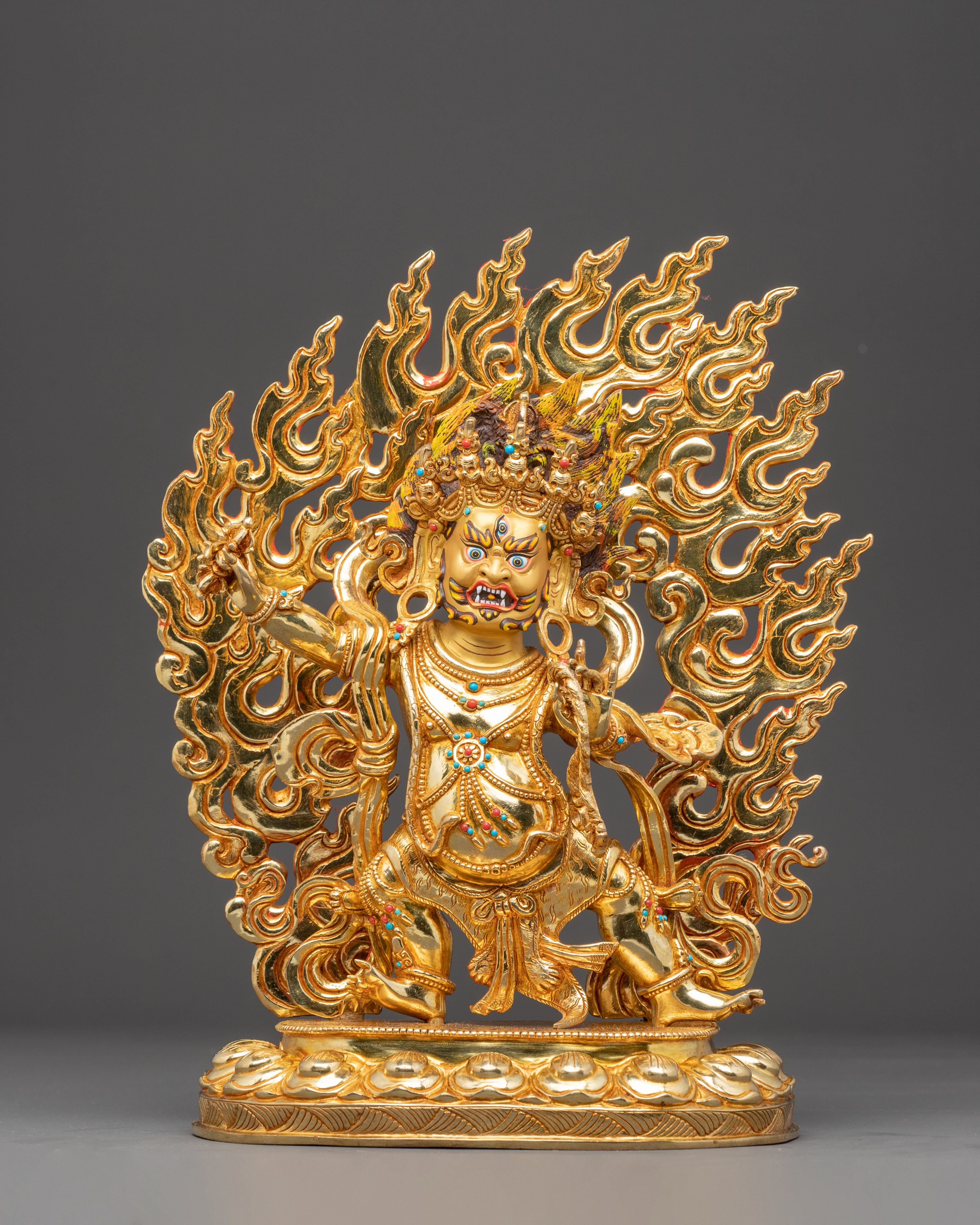 Handcrafted Wrathful Bodhisattva Vajrapani Copper Statue
