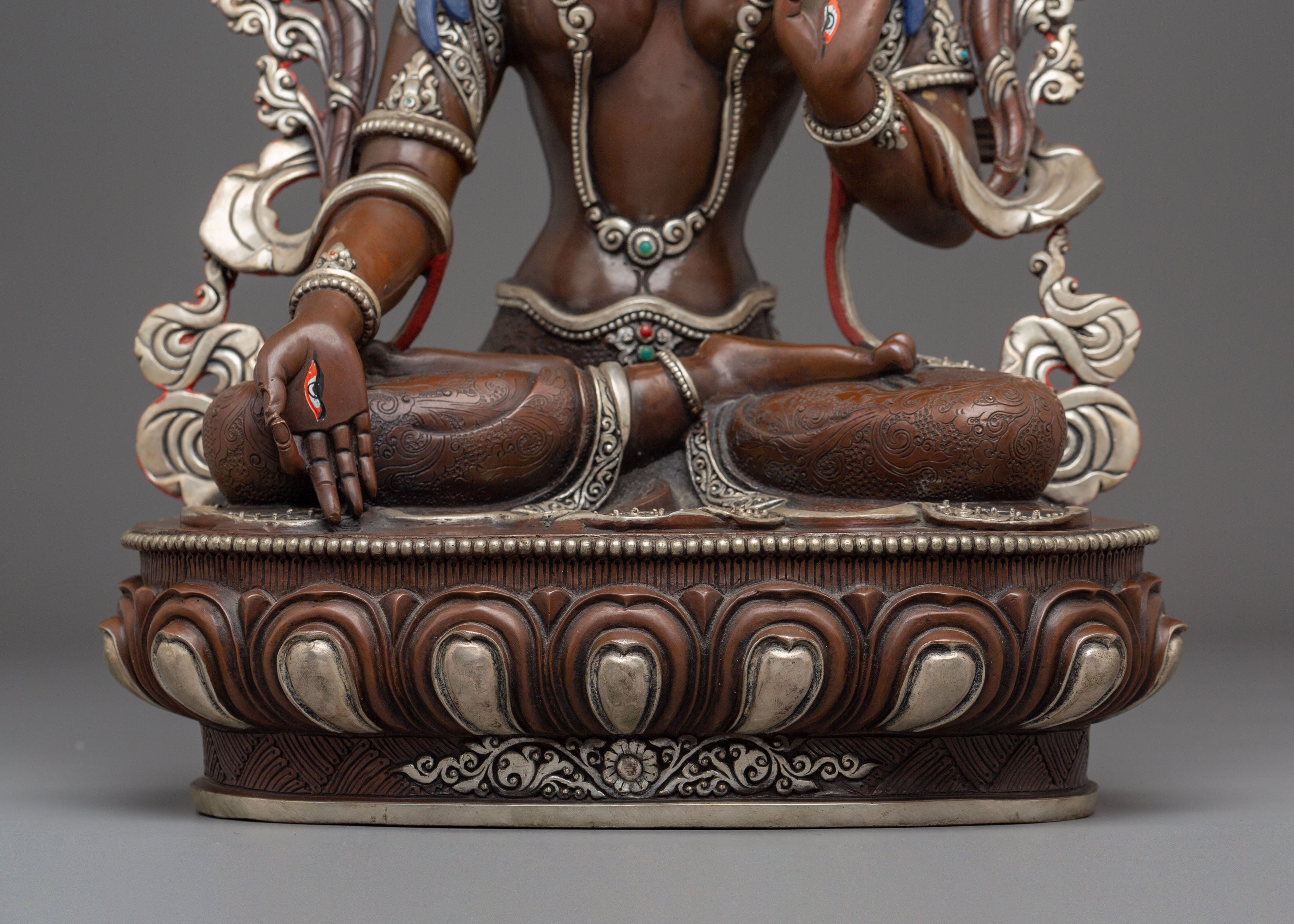 Sacred Goddess White Tara Handmade Statue | Healing and Longevity Deity