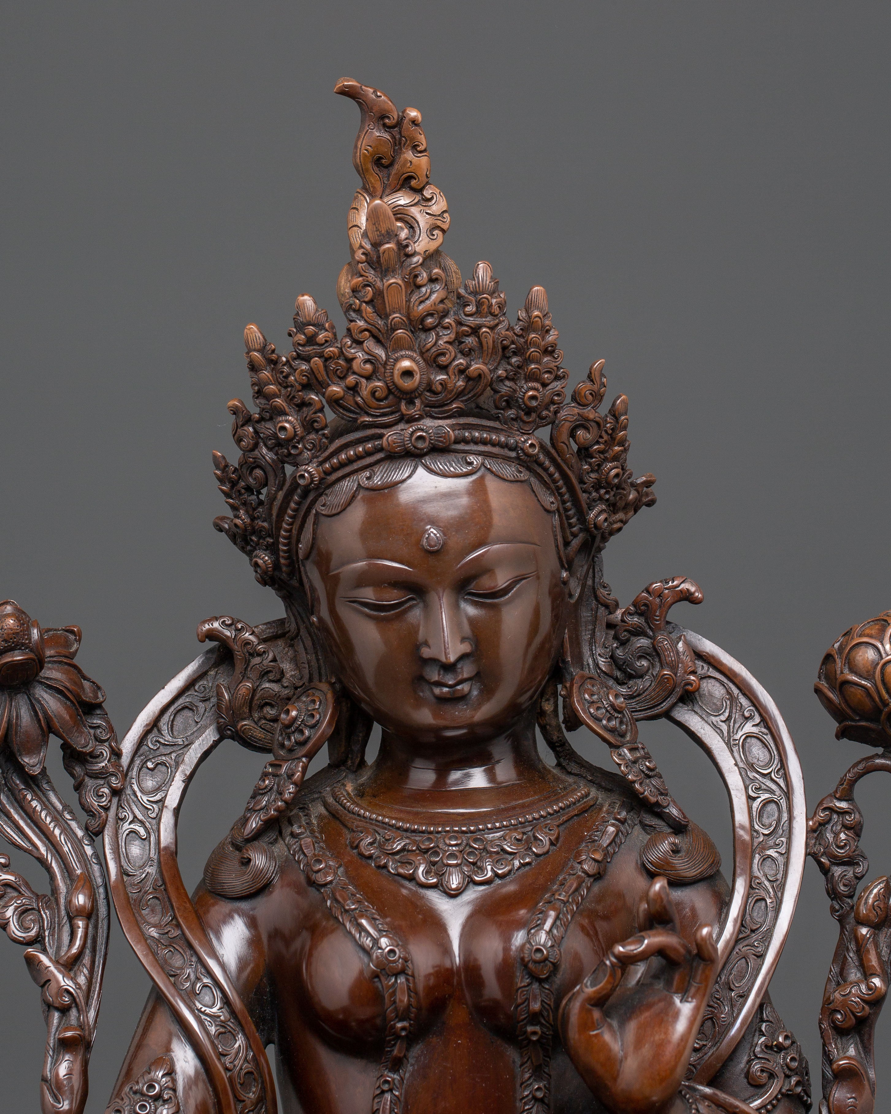 Handmade Statue of Mother Green Tara, Symbol of Compassion | Feminine Energy