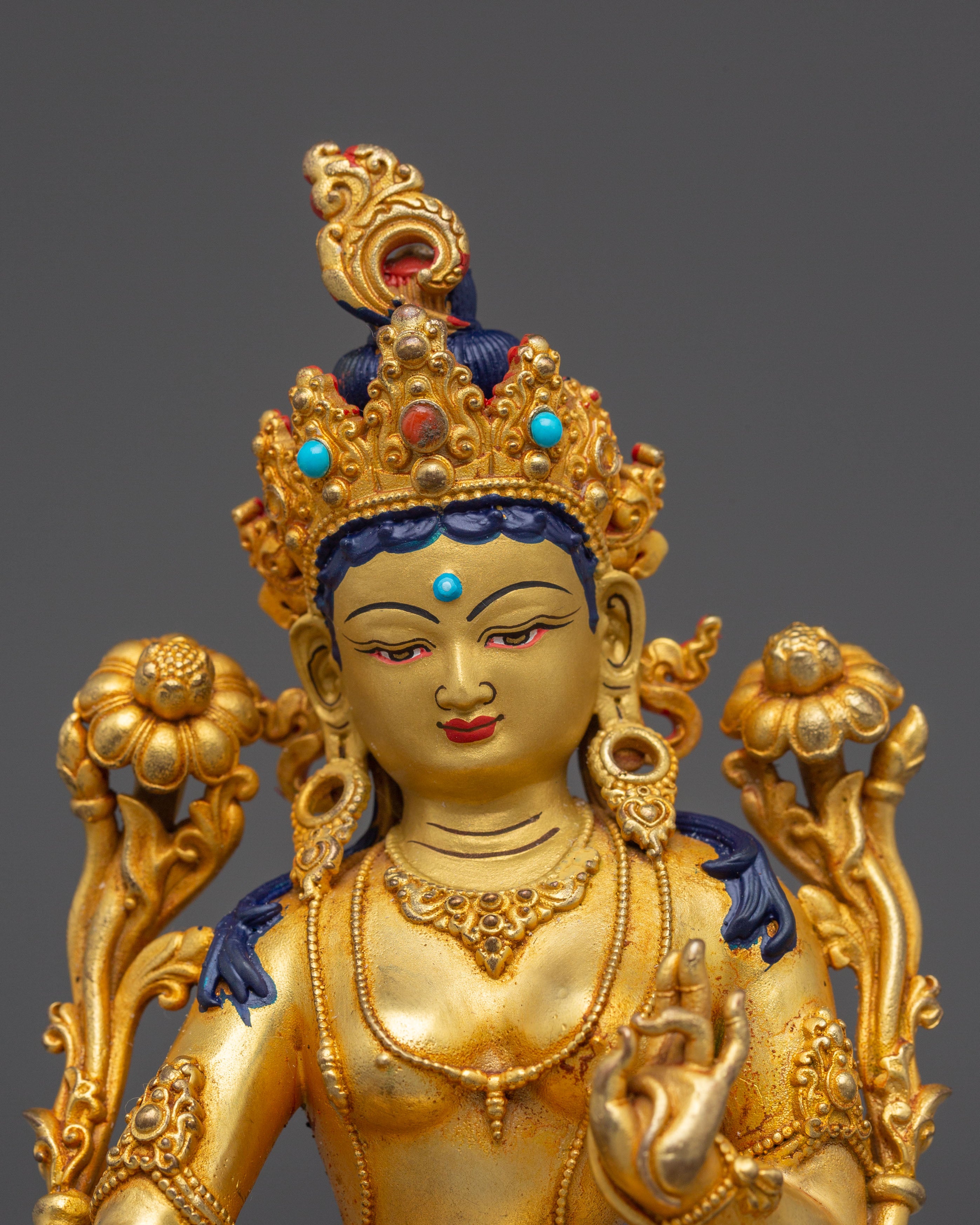 Machine Made Statue of Mother Green Tara | Compassion and Protection