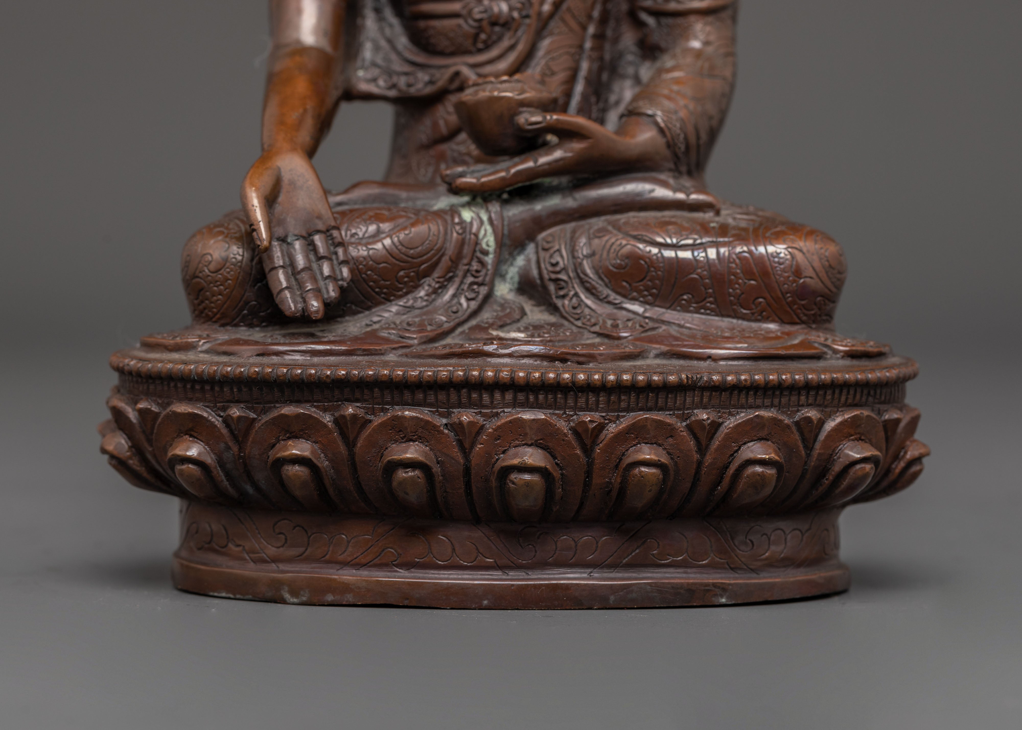 Handmade Ratnasambhava Copper Statue | Home Altar Decor