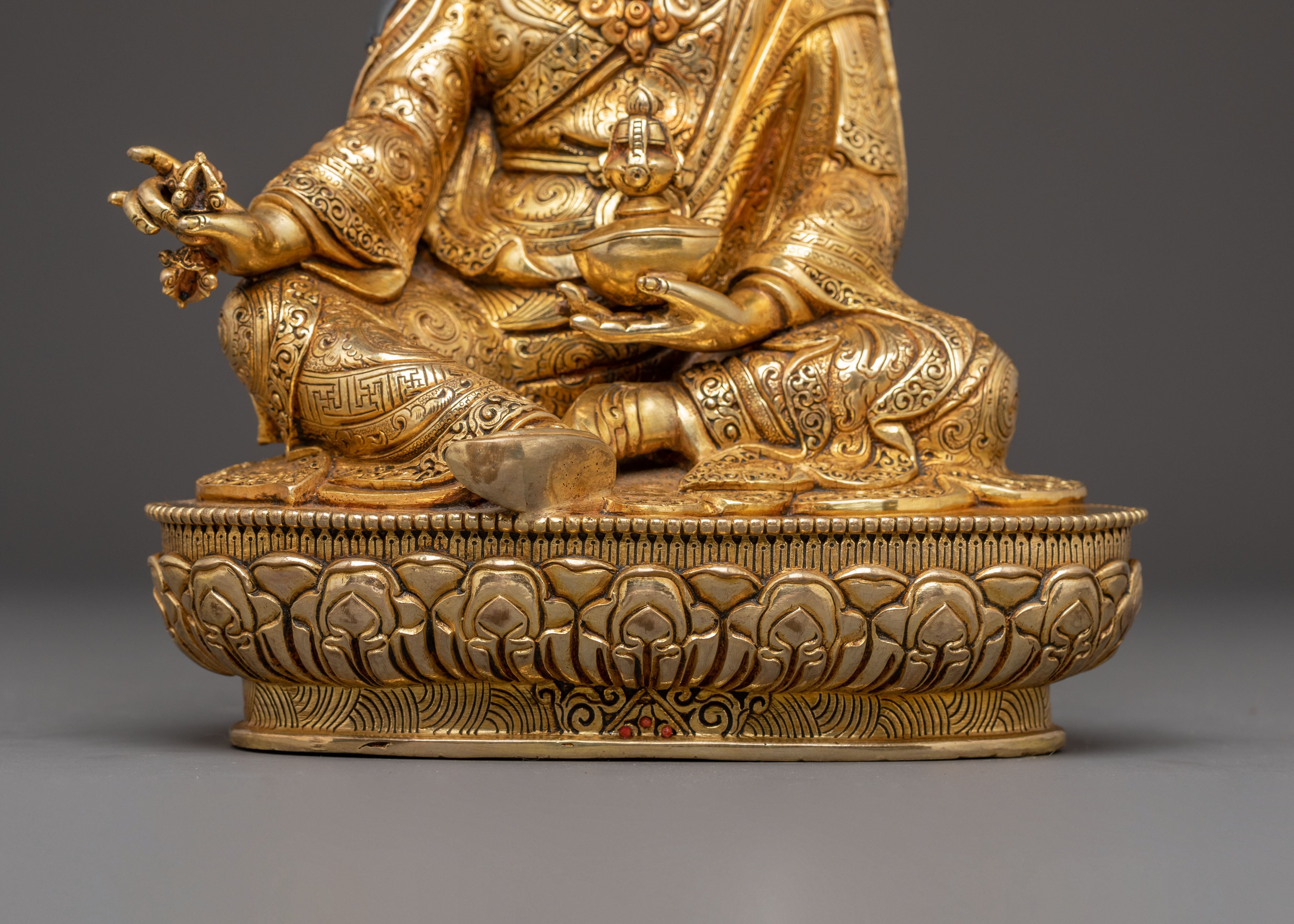 Radiant Golden Statue of Guru Padmasambhava | Tantric Master