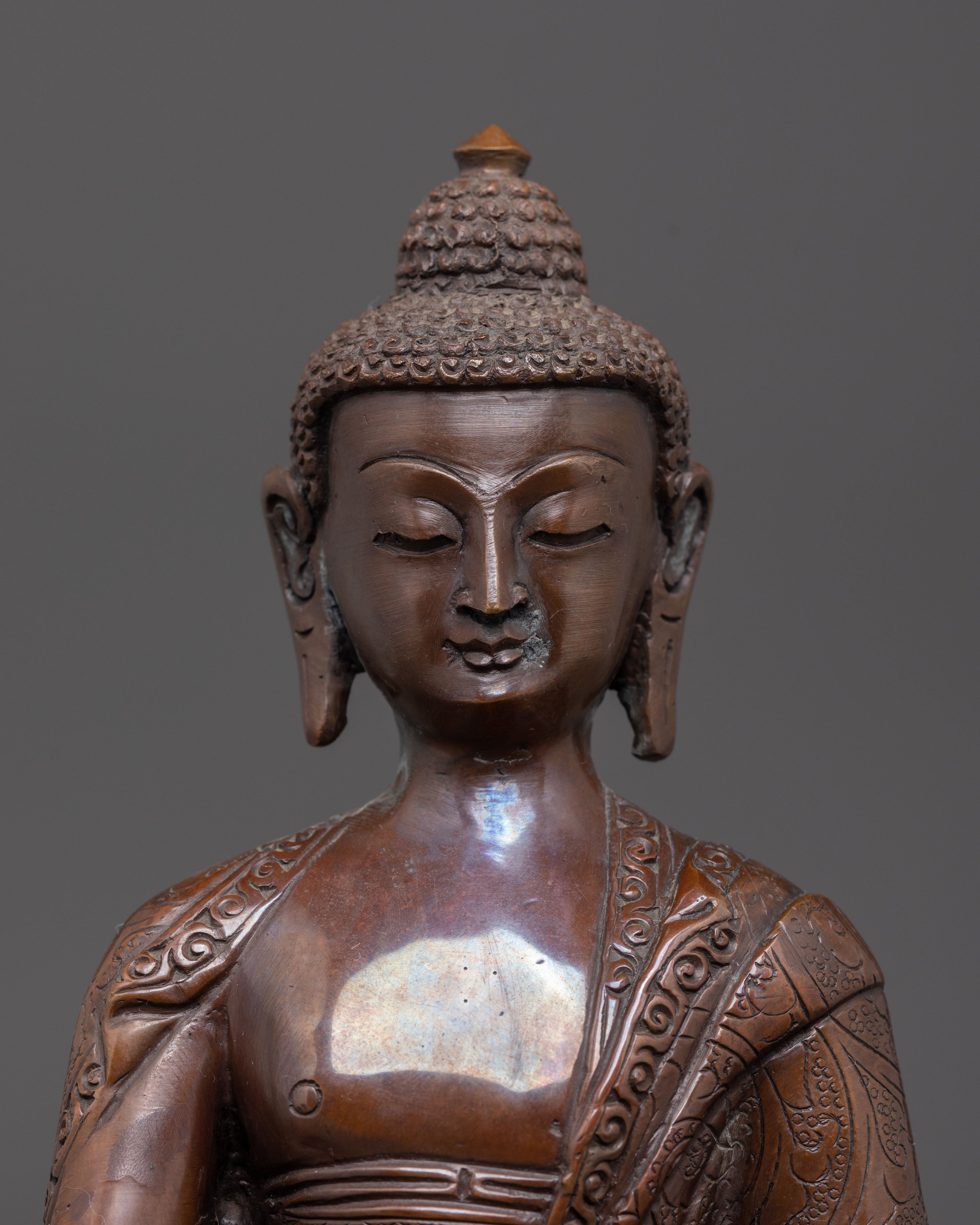 Handmade Ratnasambhava Copper Statue | Home Altar Decor