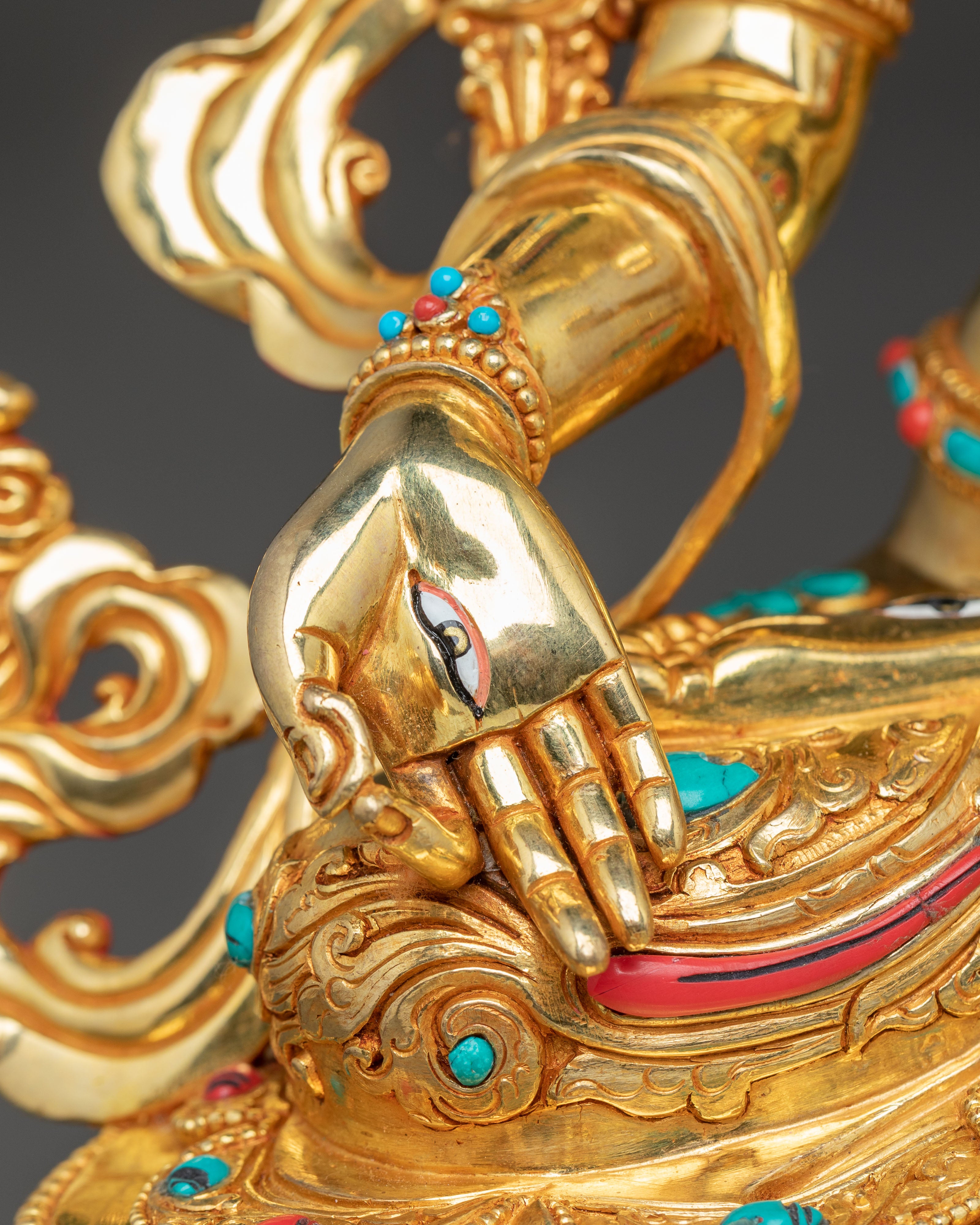 Himalayan White Tara Handmade Statue: Healing Goddess | Traditional Tibetan Art