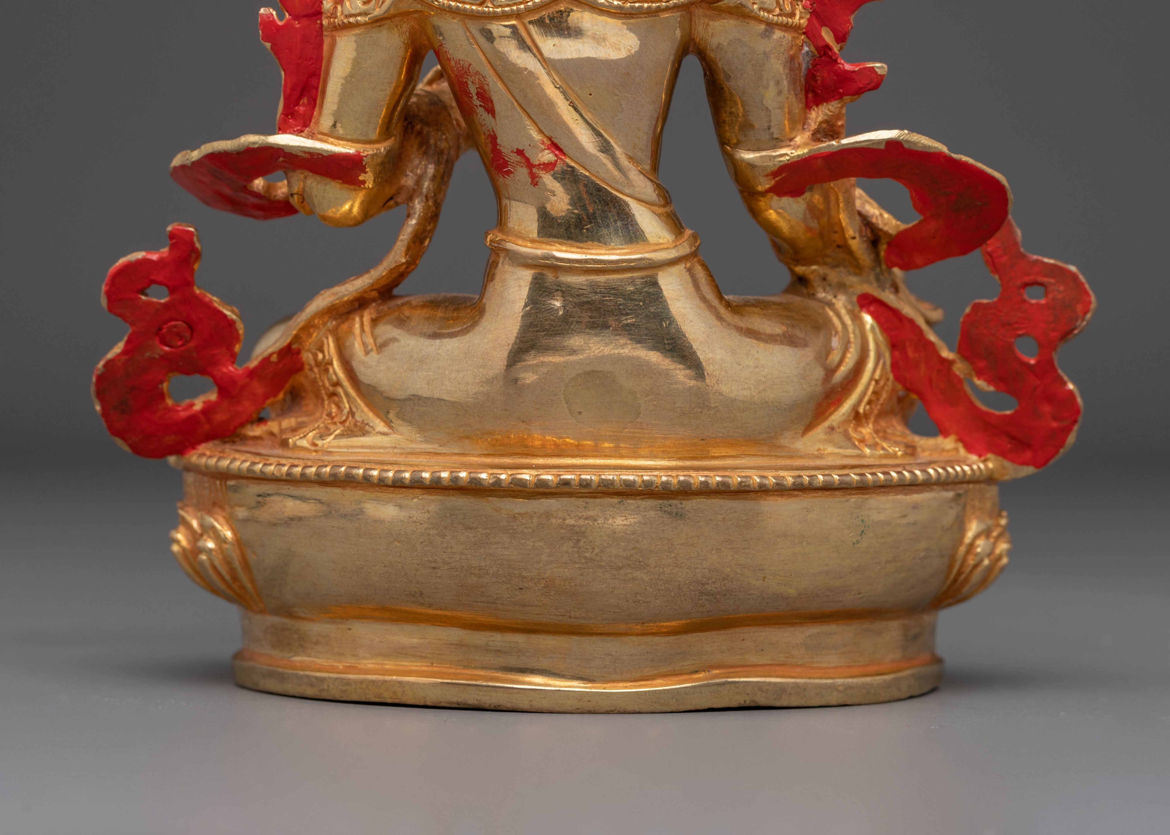 Mother Green Tara Golden Statue | Goddess of Compassion and Swift Protection