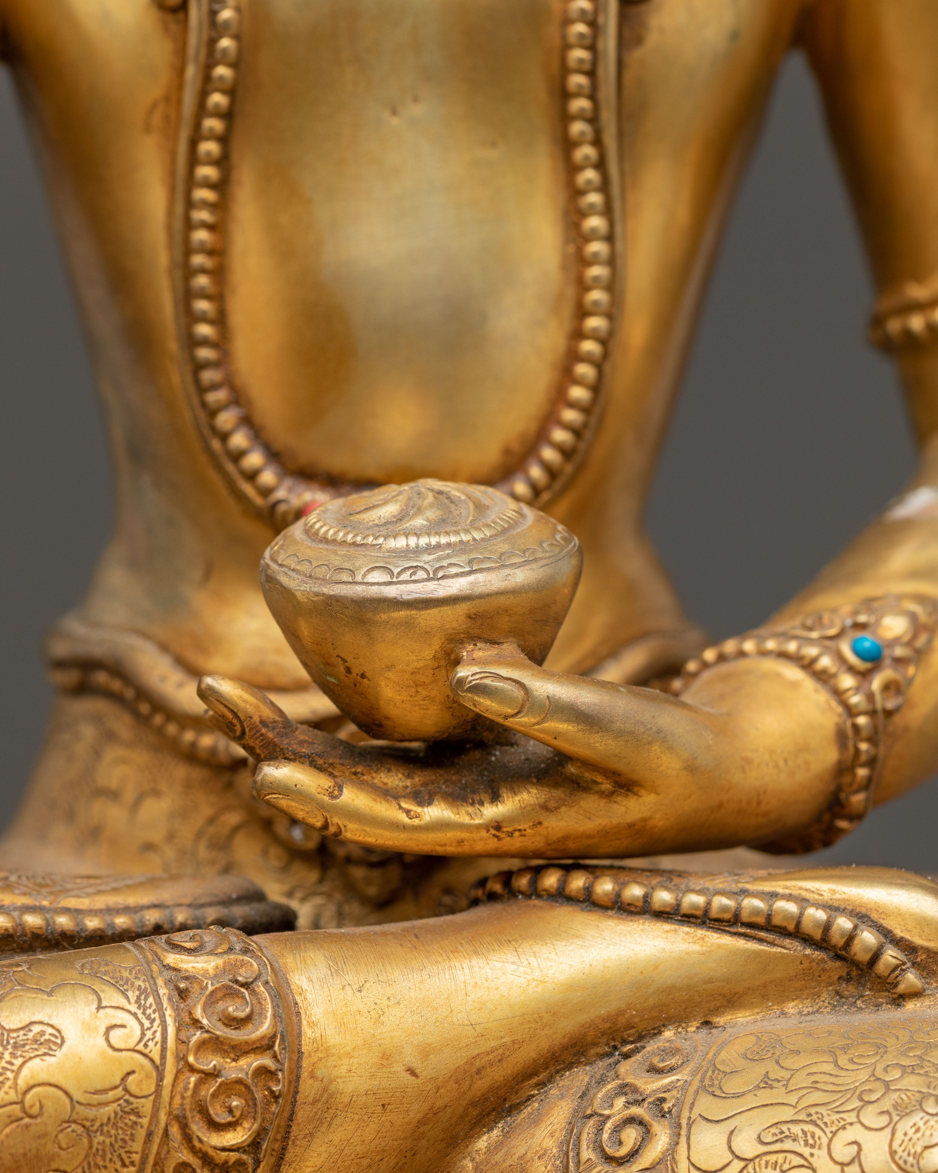 Gold Gilded Copper Shakyamuni Buddha Art | Perfect for Meditation