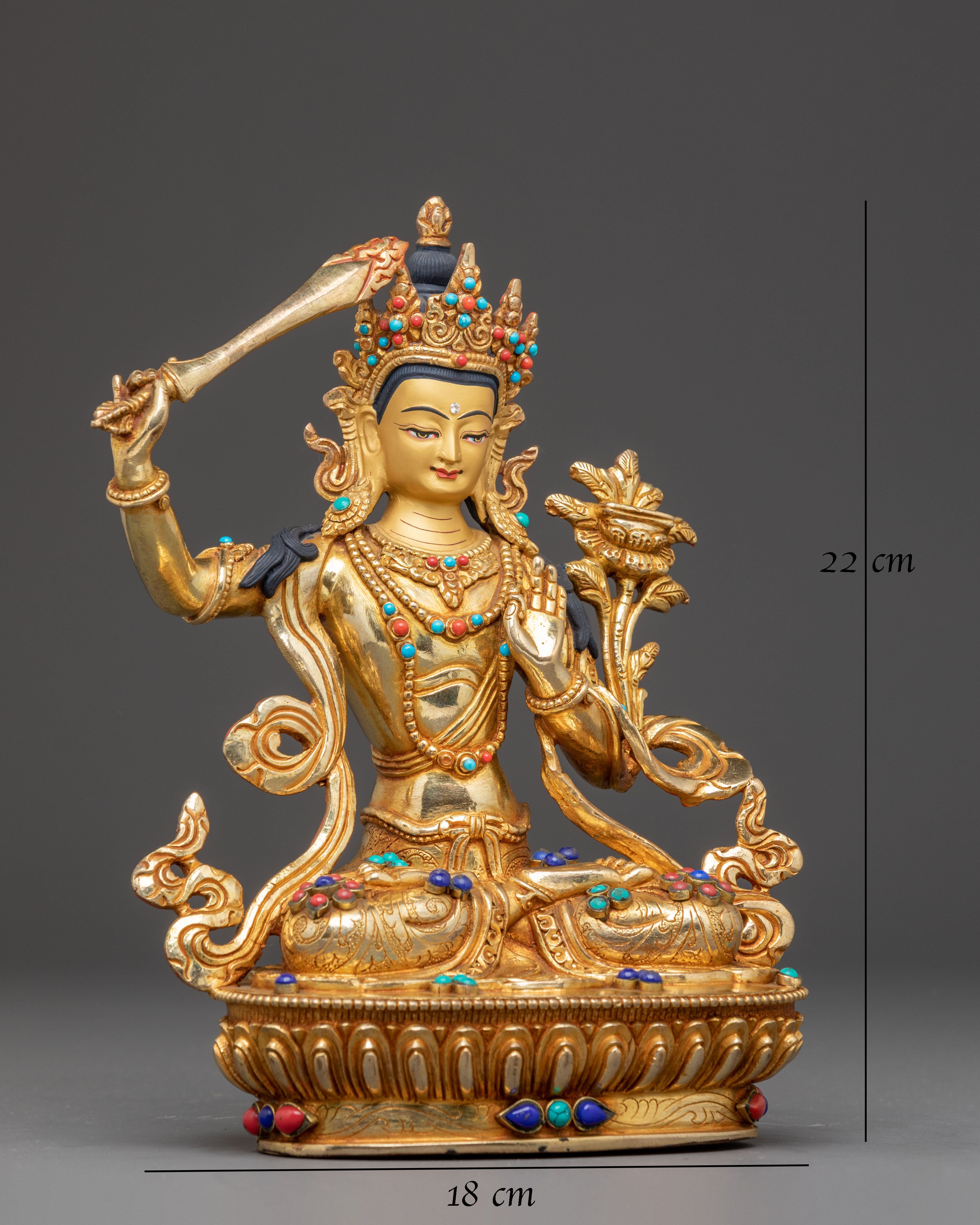 Statue of Wisdom Symbol Manjushri | Sculpture for Wisdom & Meditation