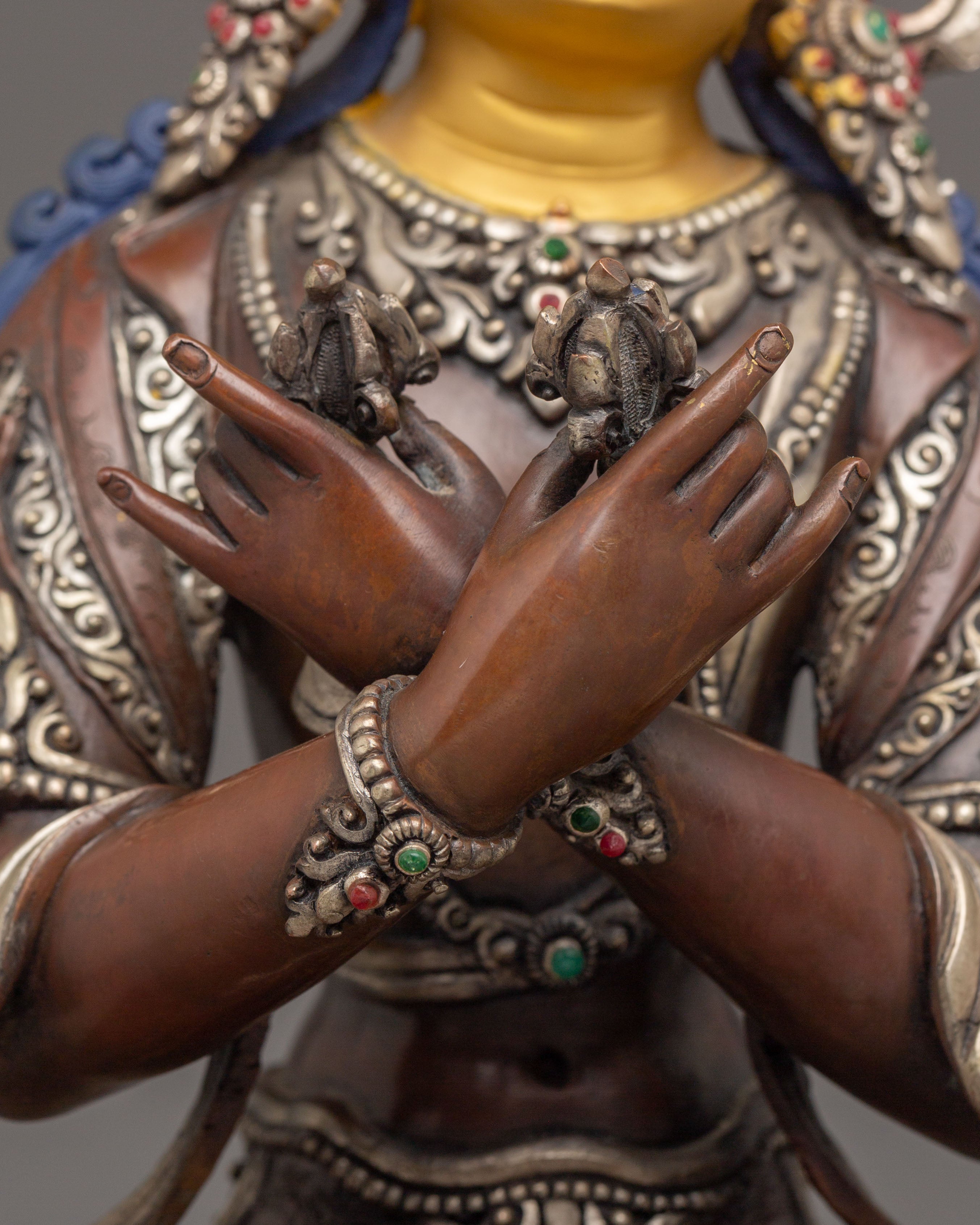 Peaceful Copper Statue of Buddha Vajradhara | Spiritual Meditation Decor