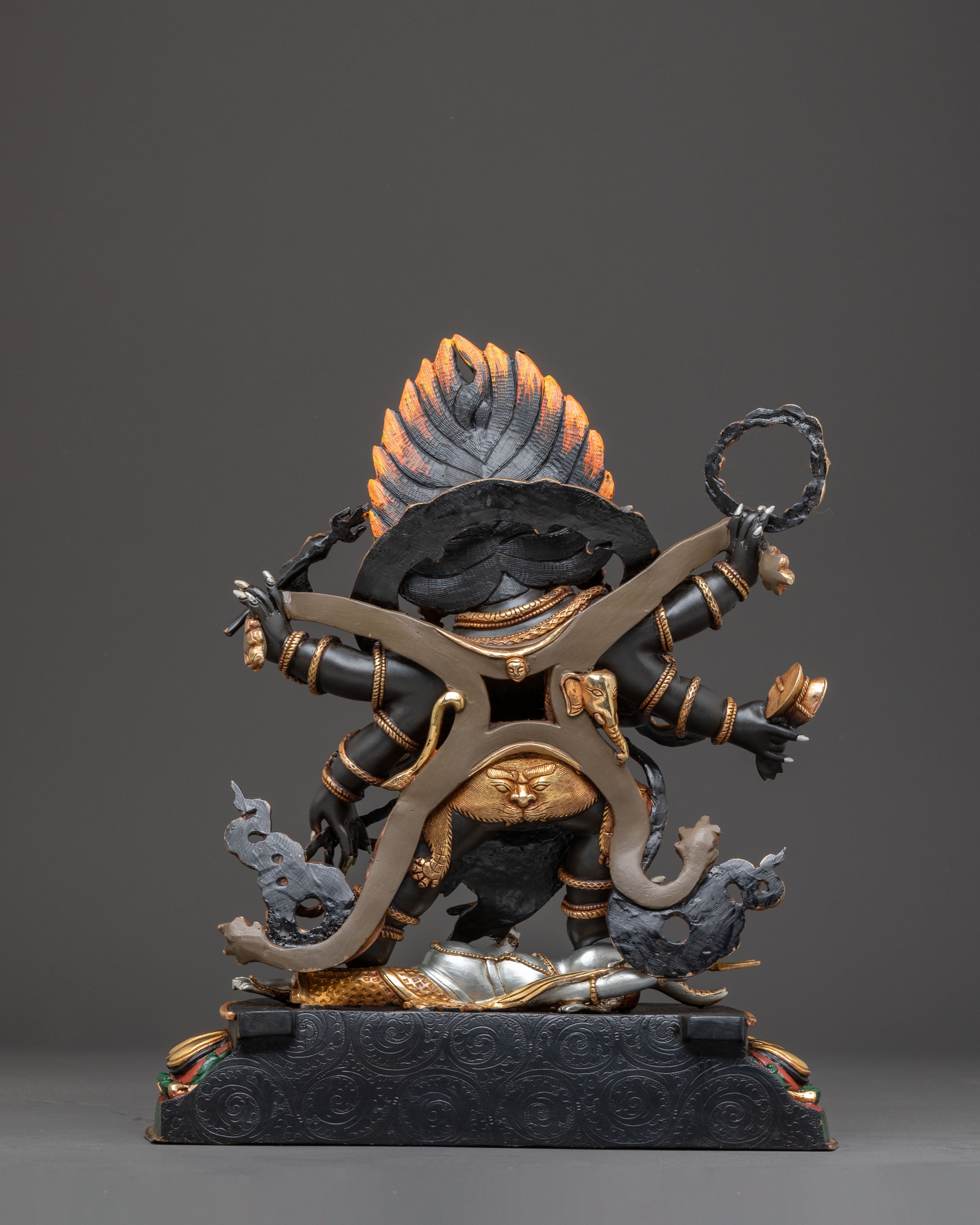 Majestic Statue of 6 Armed Mahakala | Fierce Dharma Protector