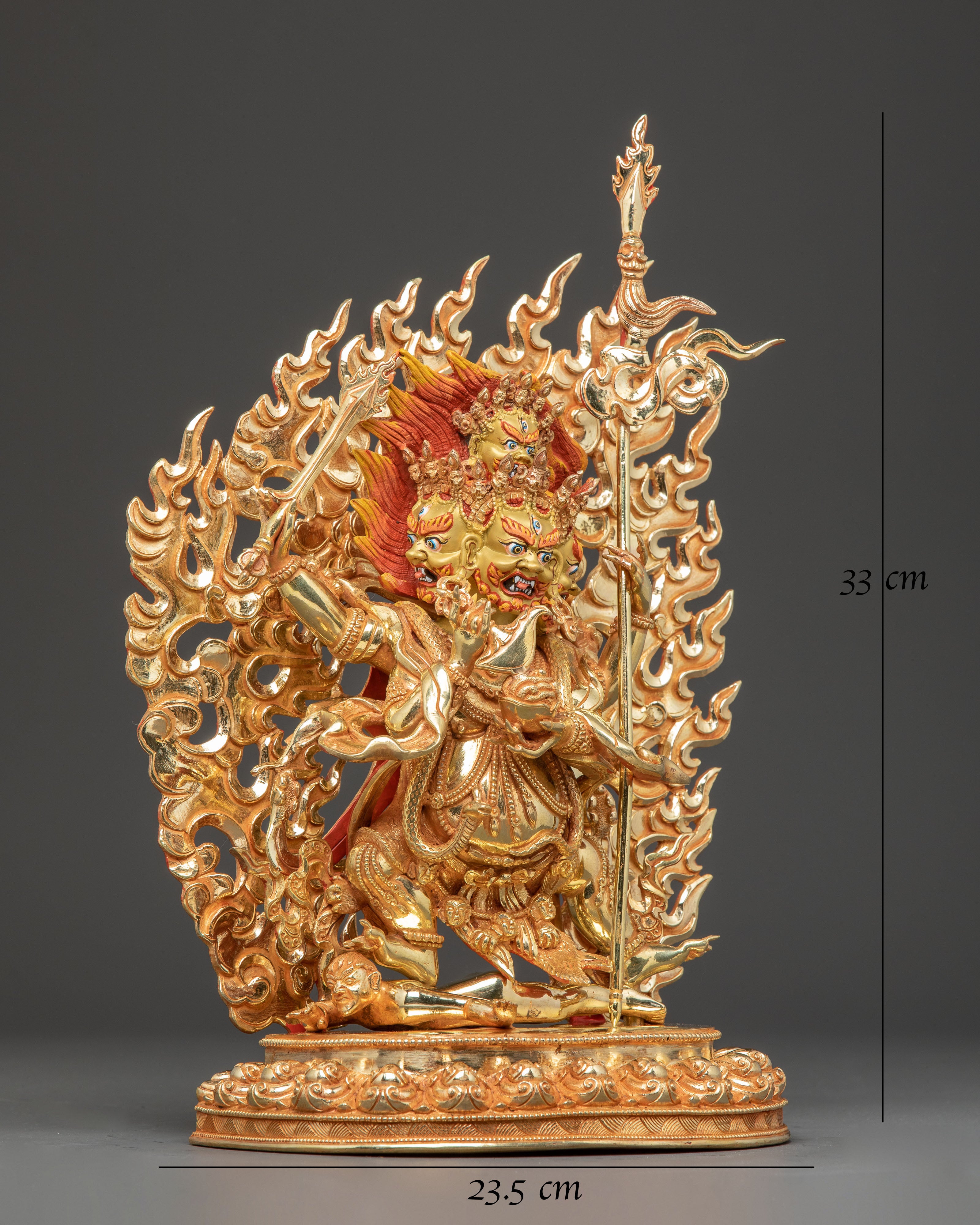 Wrathful Deity Four Armed Mahakala Statue | Powerful Protector