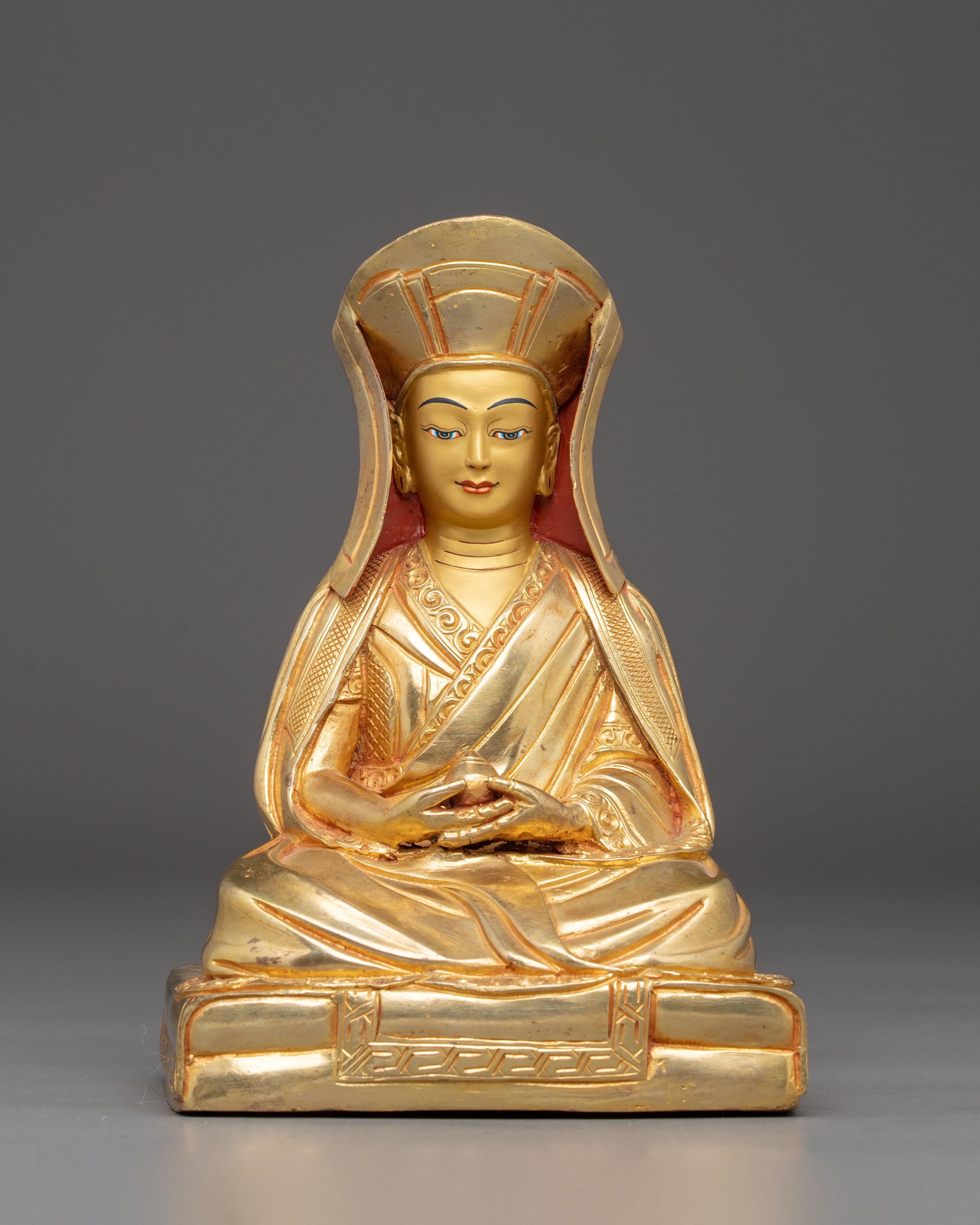 Golden Buddhist Masters Statue Set | Three Enlightened Masters