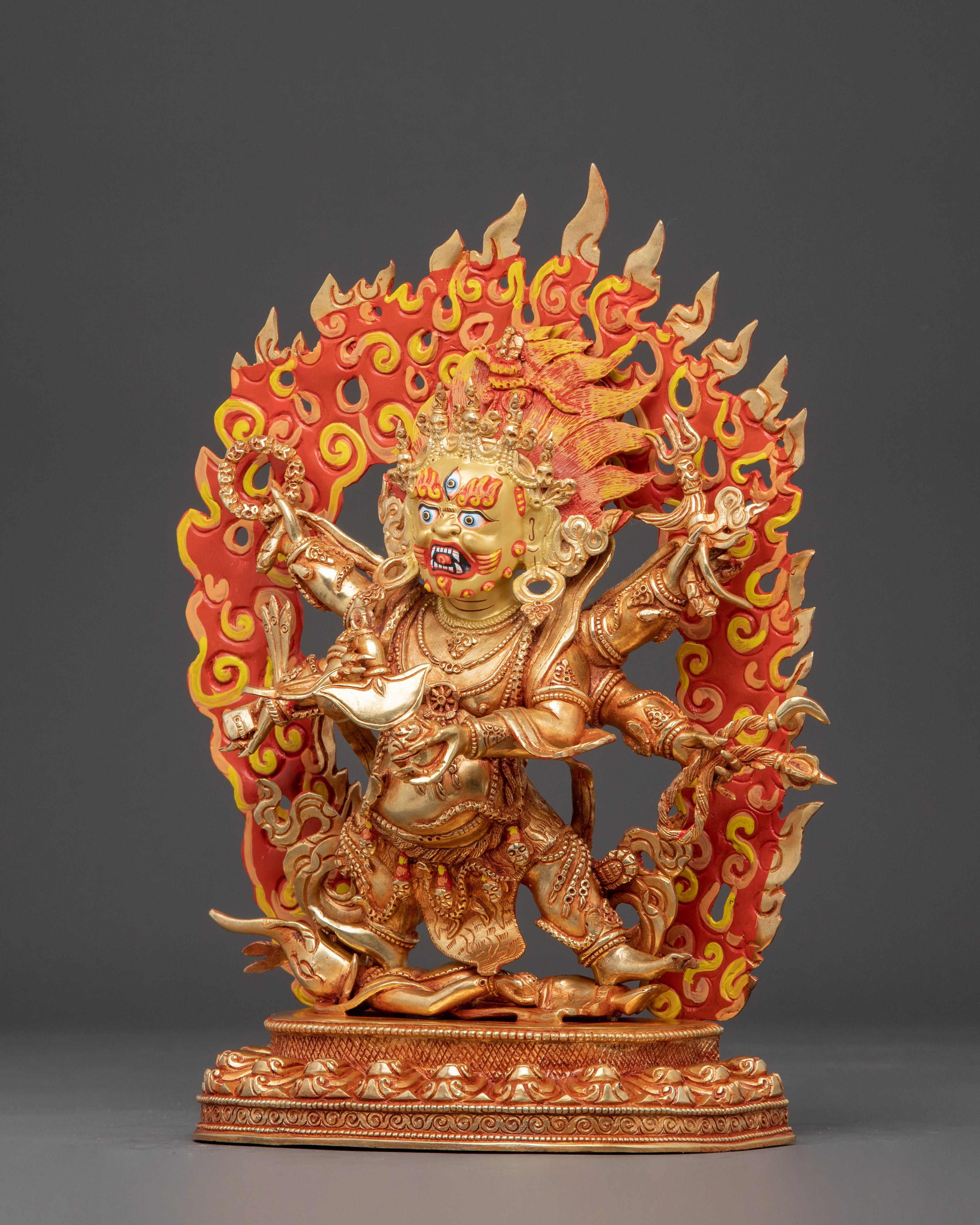 Six Armed Mahakala Protector Statue | Wrathful Deity