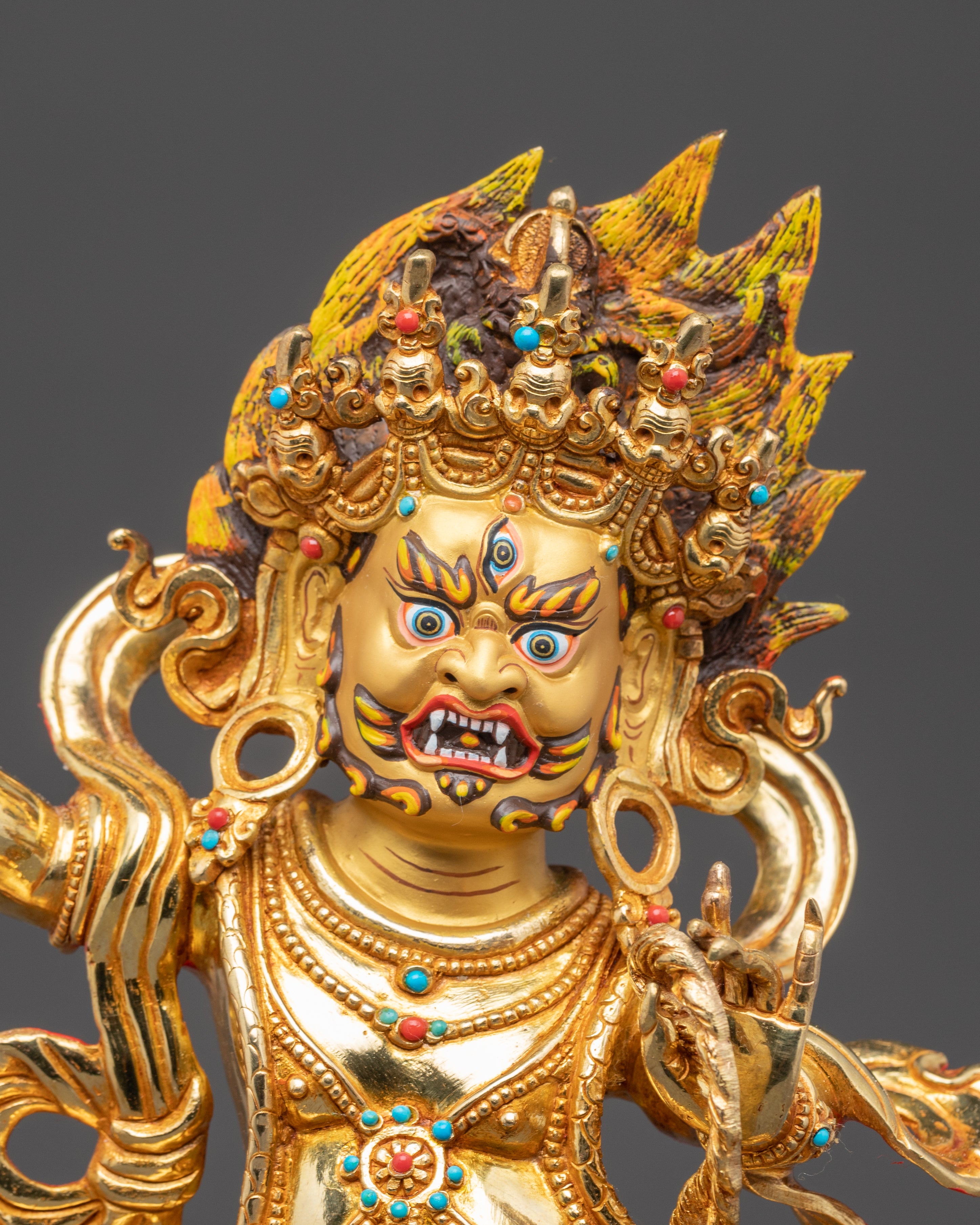 Handcrafted Wrathful Bodhisattva Vajrapani Copper Statue