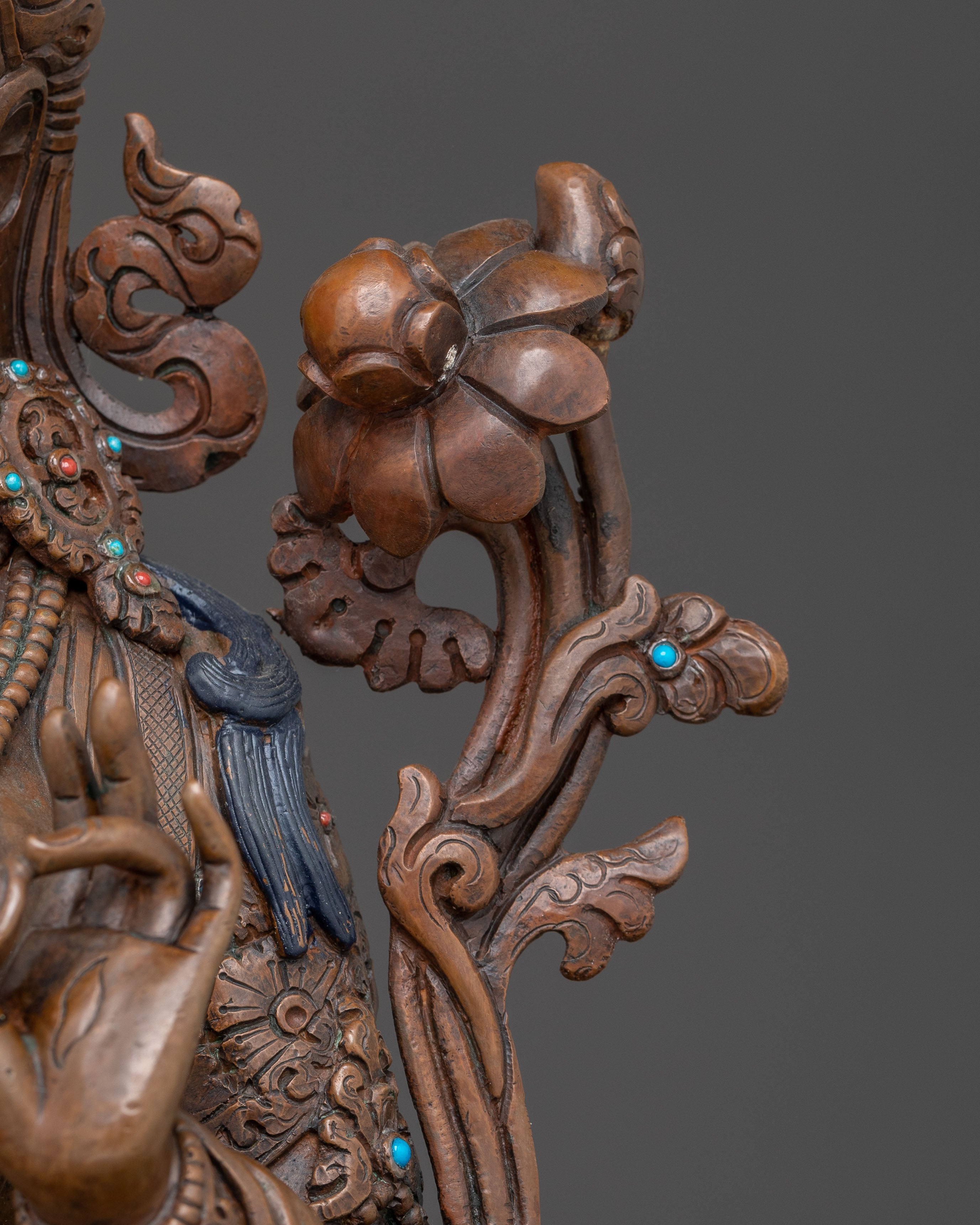 Oxidized Sculpture of Female Bodhisattva White Tara | Divine Protector