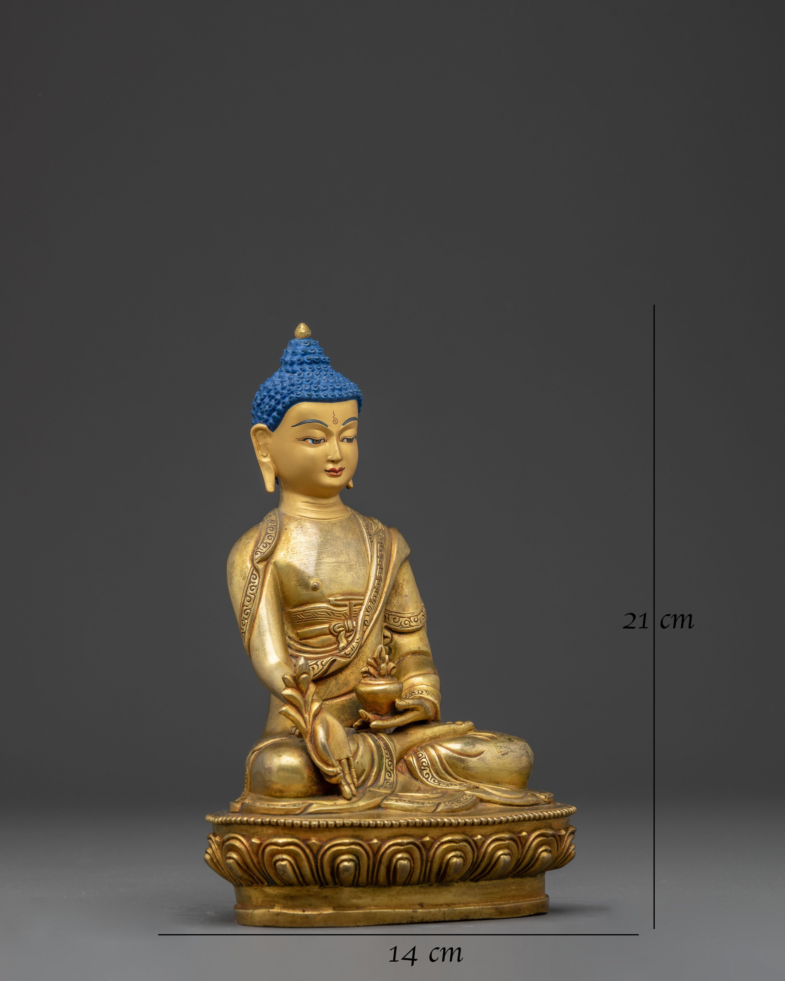 Handcrafted Medicine Buddha Figurine, The Healing Master | Sacred Sculpture
