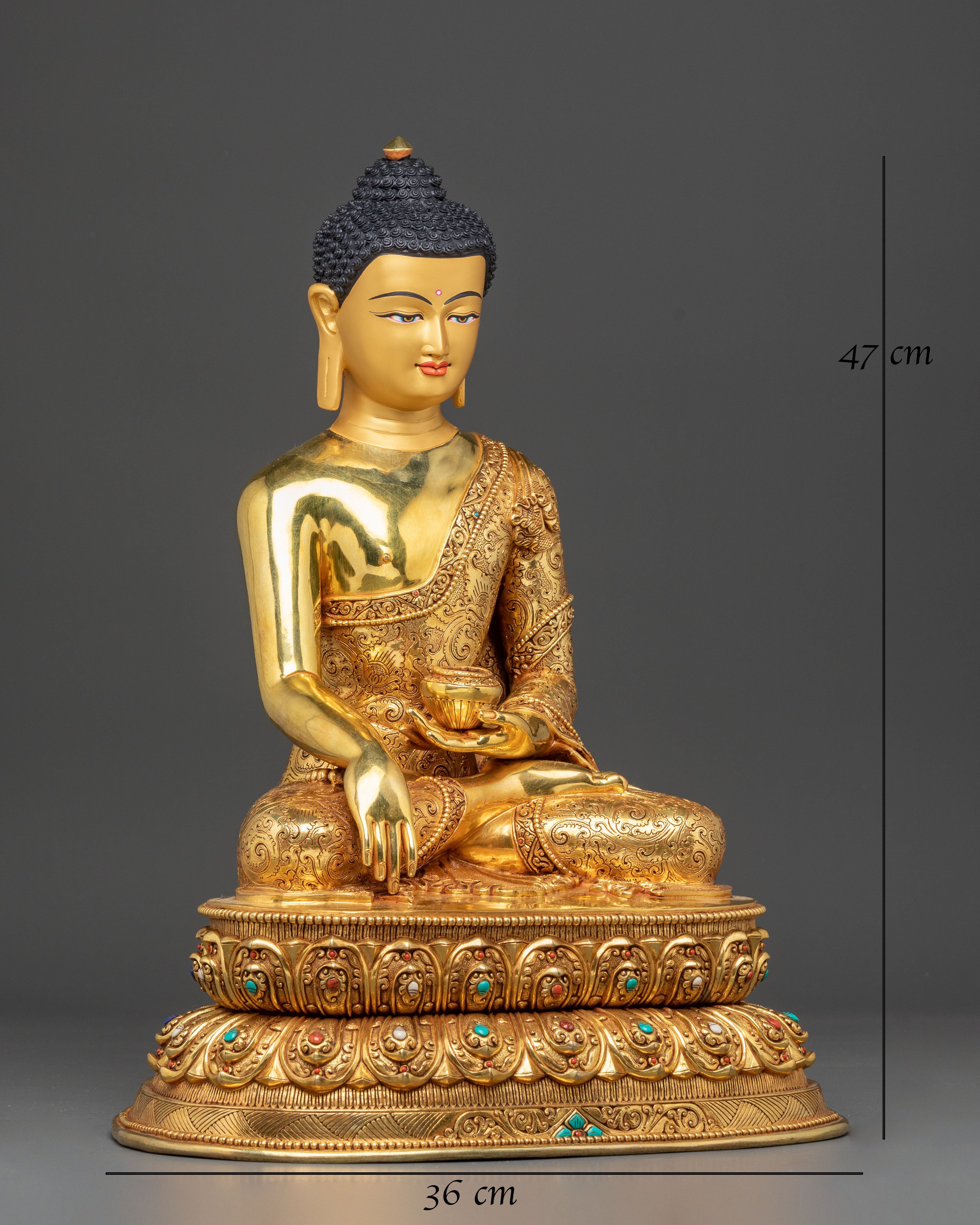 Himalayan Golden Shakyamuni Buddha Handmade Art | Historical Buddha
