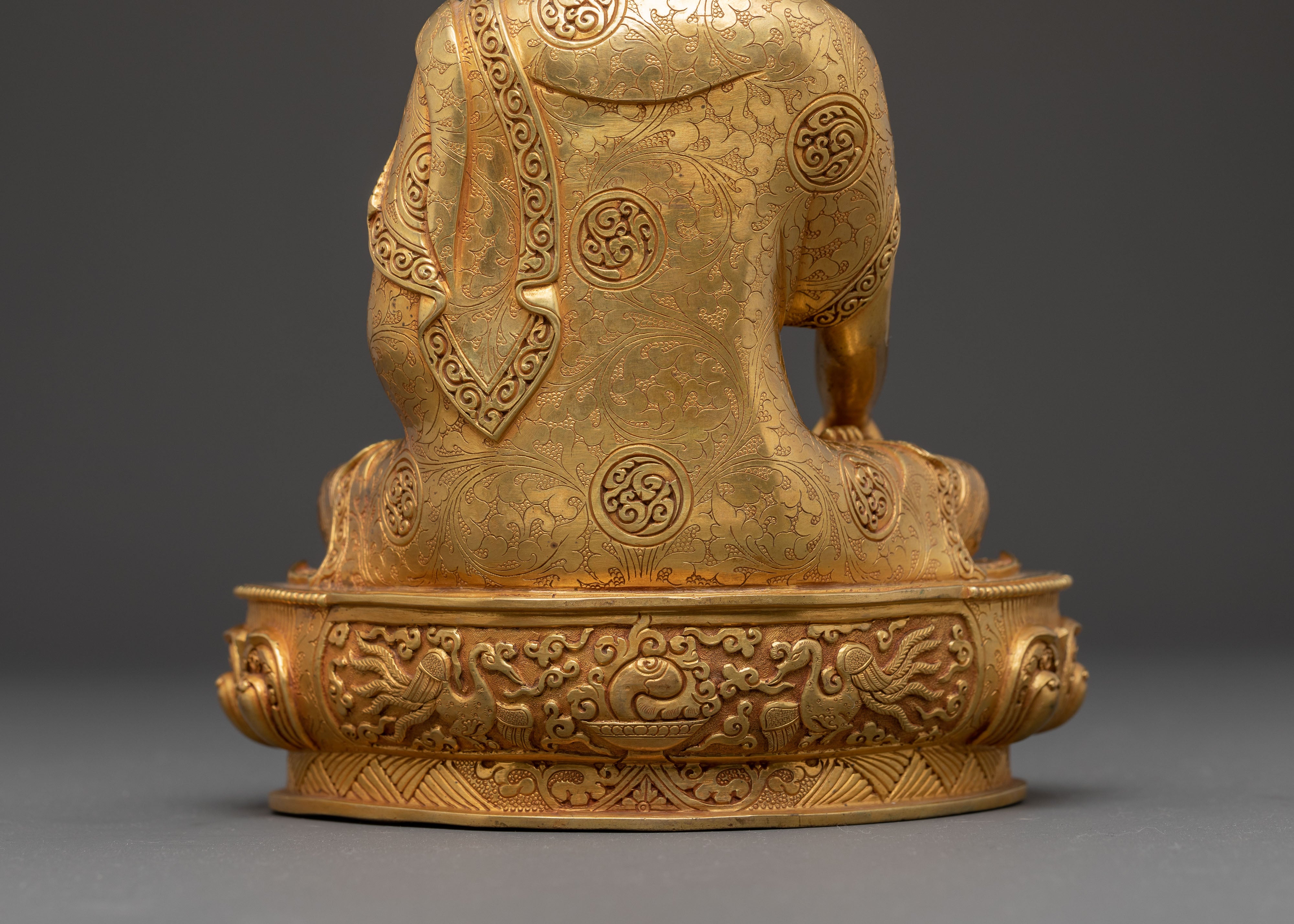 Golden Shakyamuni Buddha Copper Handmade Art | Meditation & Altar Decor