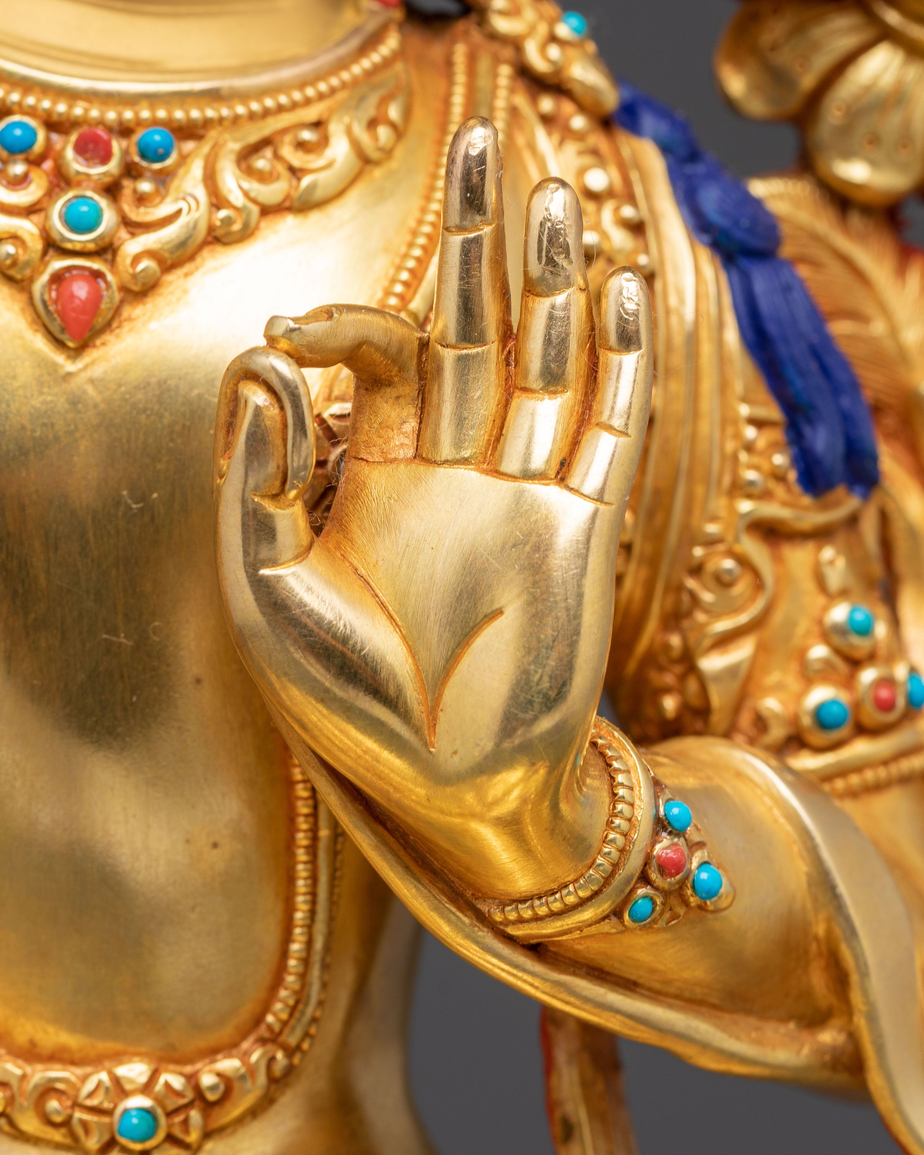 Handmade Figurine of Manjushri | Wisdom Bodhisattva Sculpture