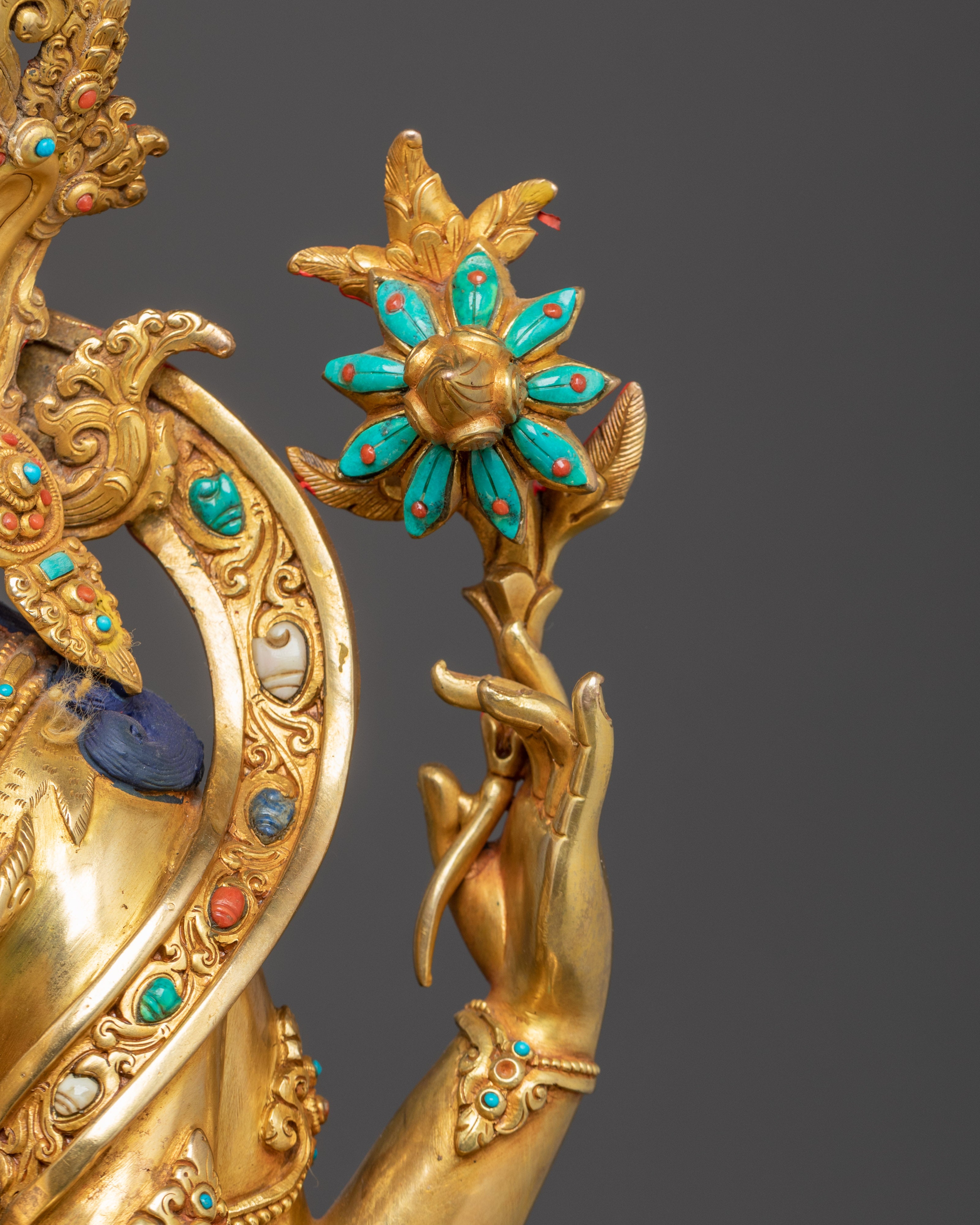 Handmade Copper Statue of Bodhisattva Chenrezig | Compassion Bodhisattva