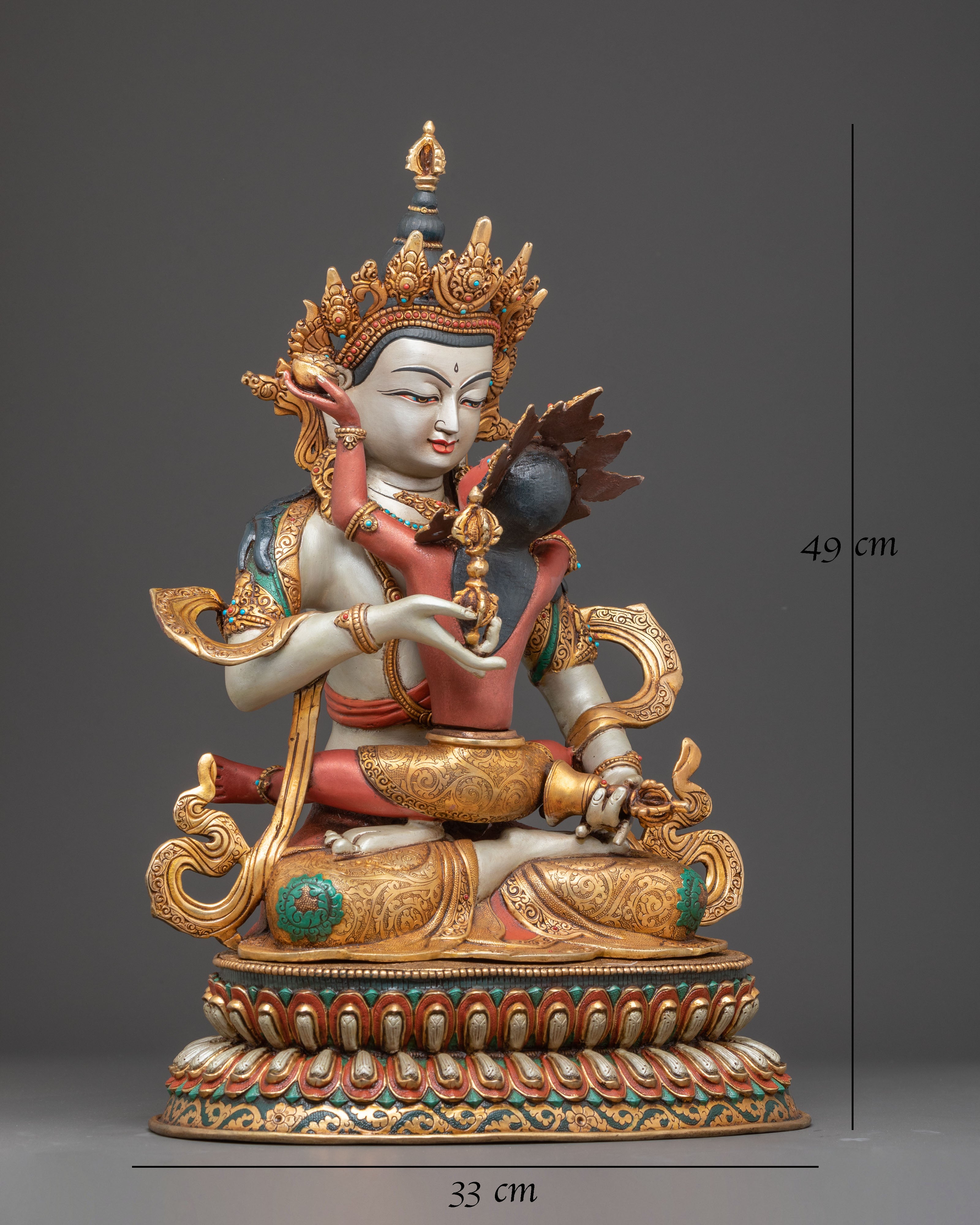 Handcrafted Radiant Statue of Vajrasattva with Consort | Purification and Wisdom