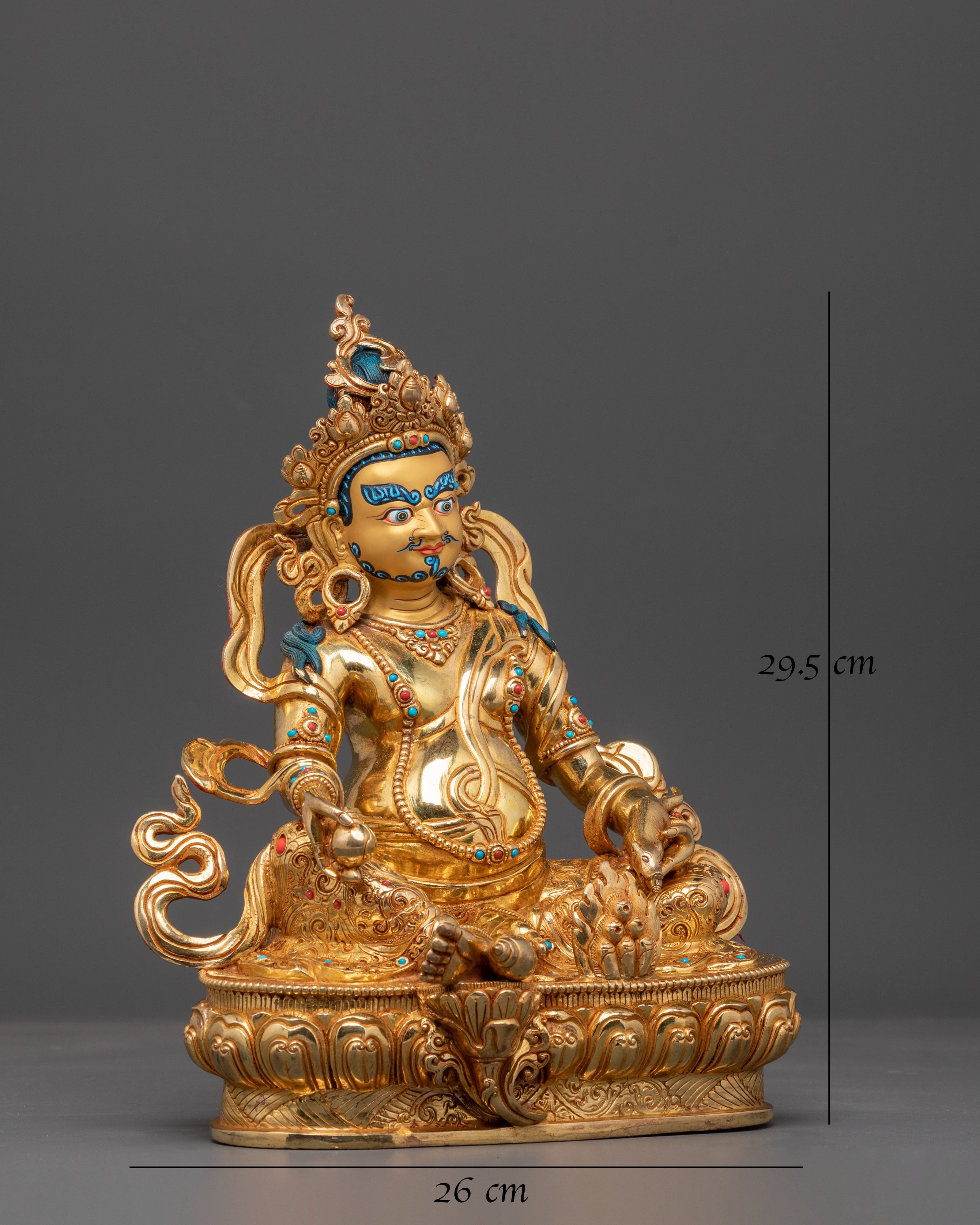 Dzambhala Fortune Icon Tibetan Artwork | Wealth Deity Sculpture