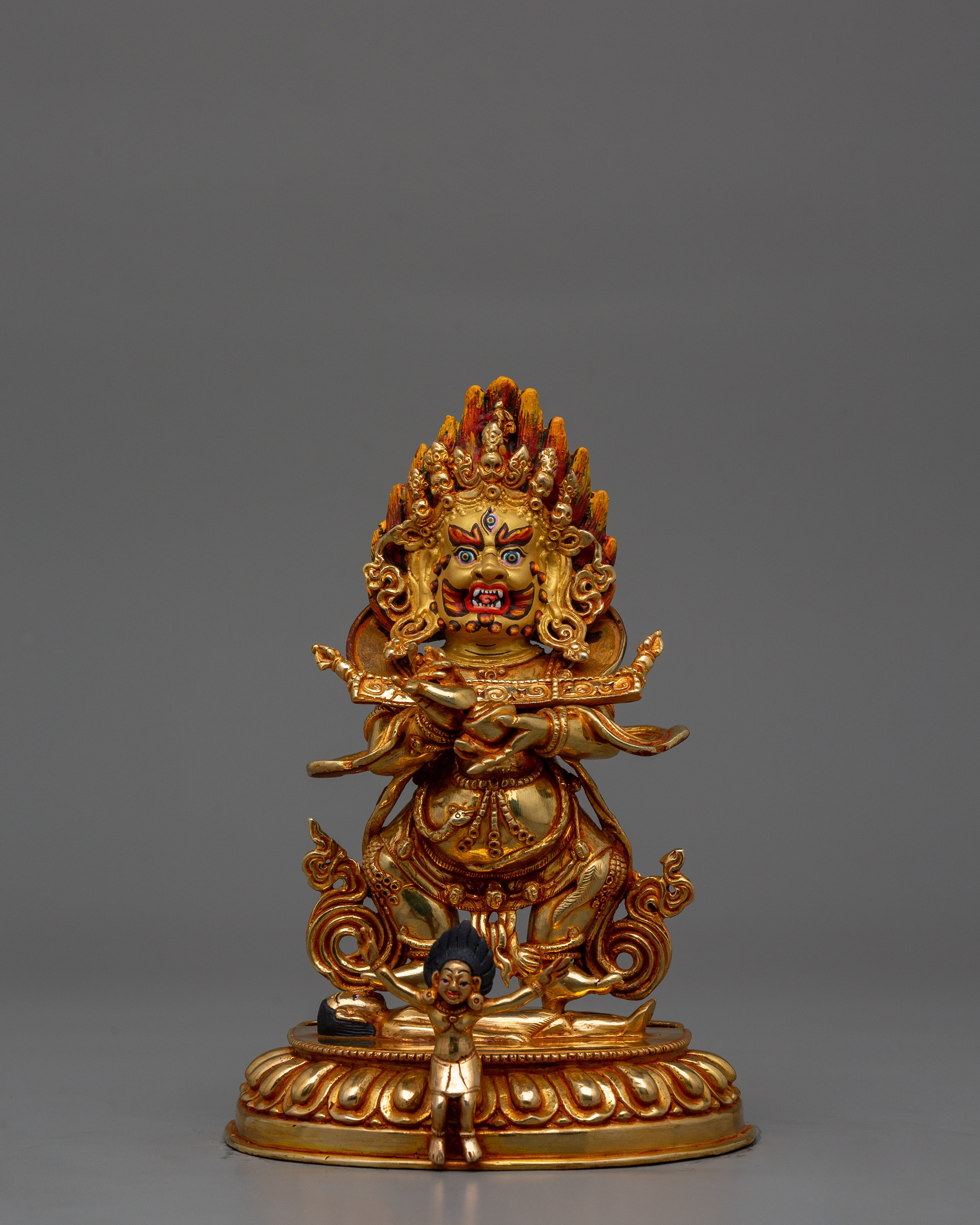 Tibetan Buddhist Sakya Mahakala Statue | Protector of the Dharma and Spiritual Strength