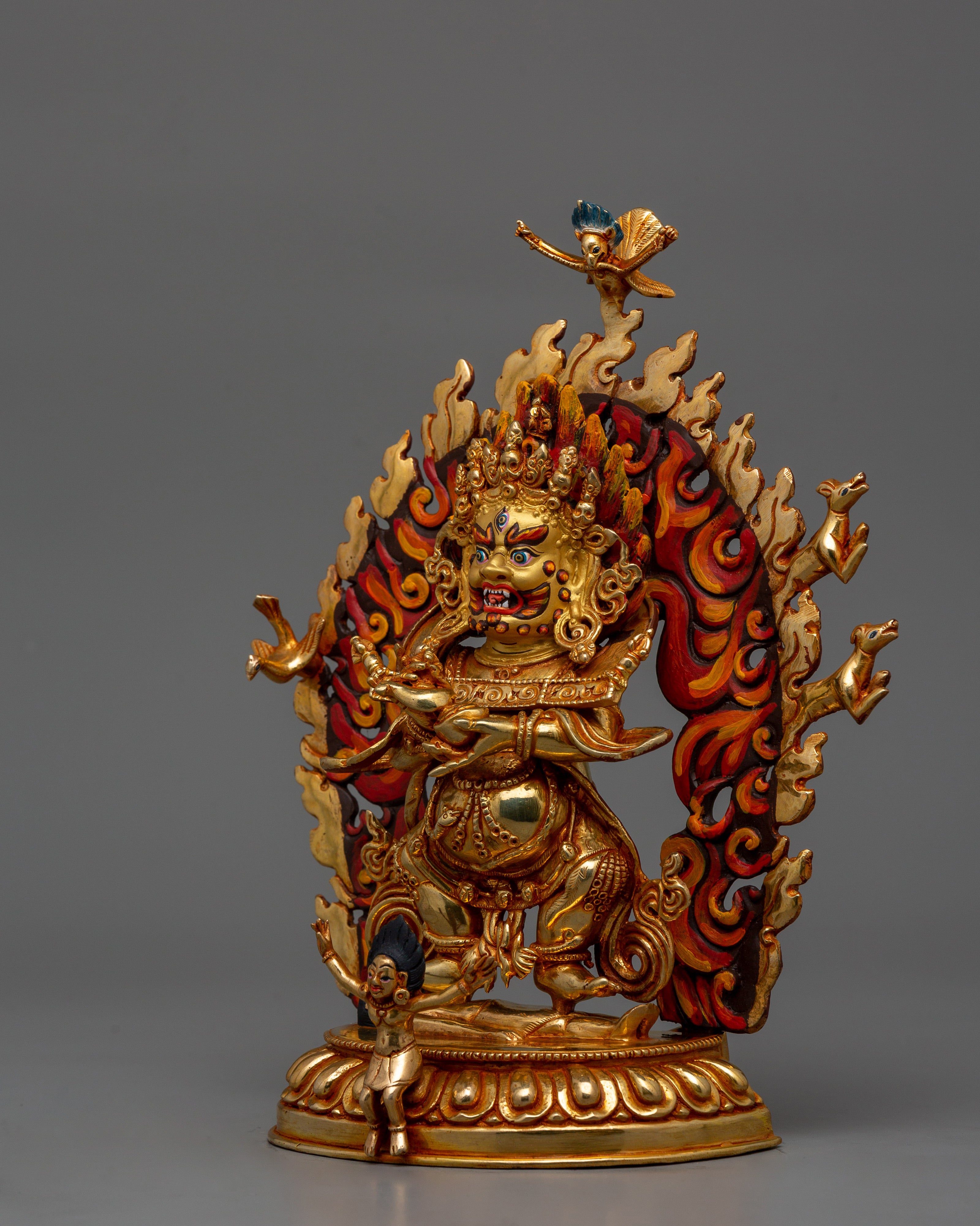 Tibetan Buddhist Sakya Mahakala Statue | Protector of the Dharma and Spiritual Strength