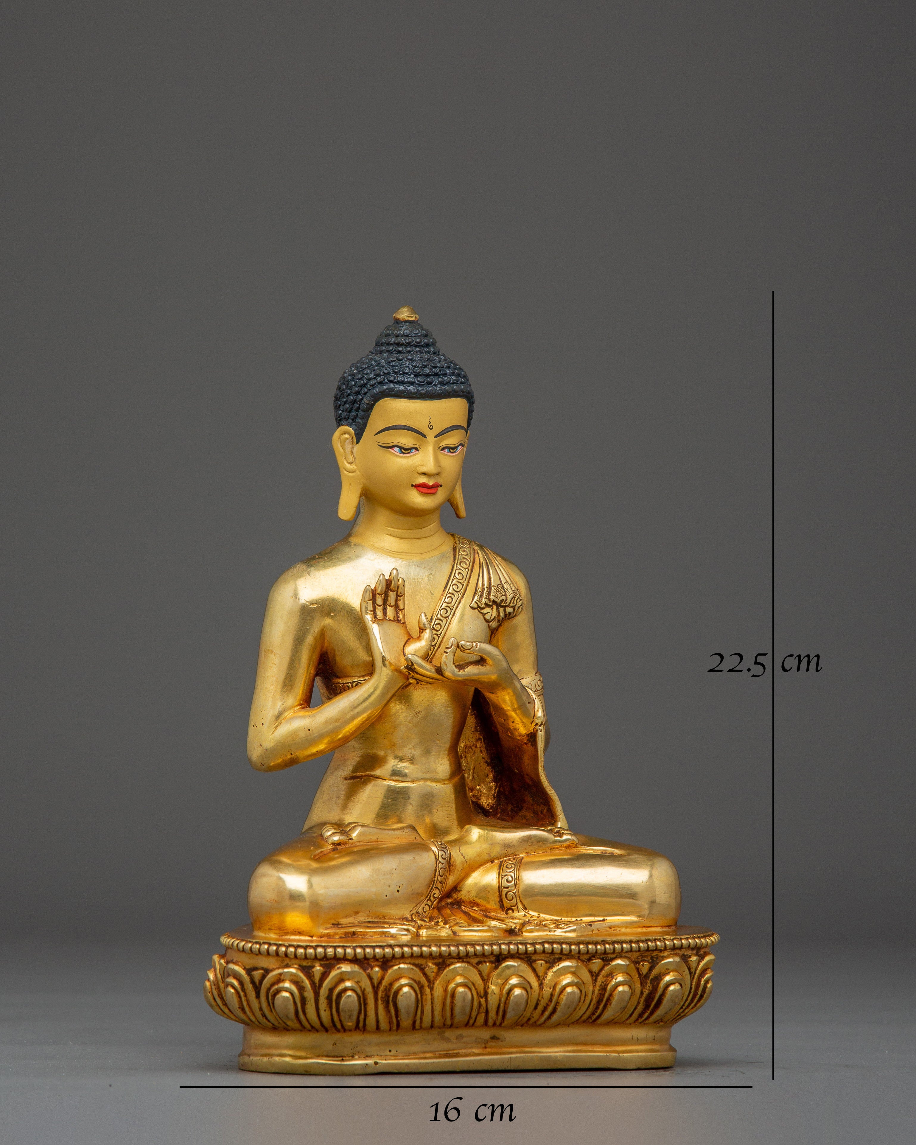 Adhinath Buddha Gold Gilded and Copper Statue
