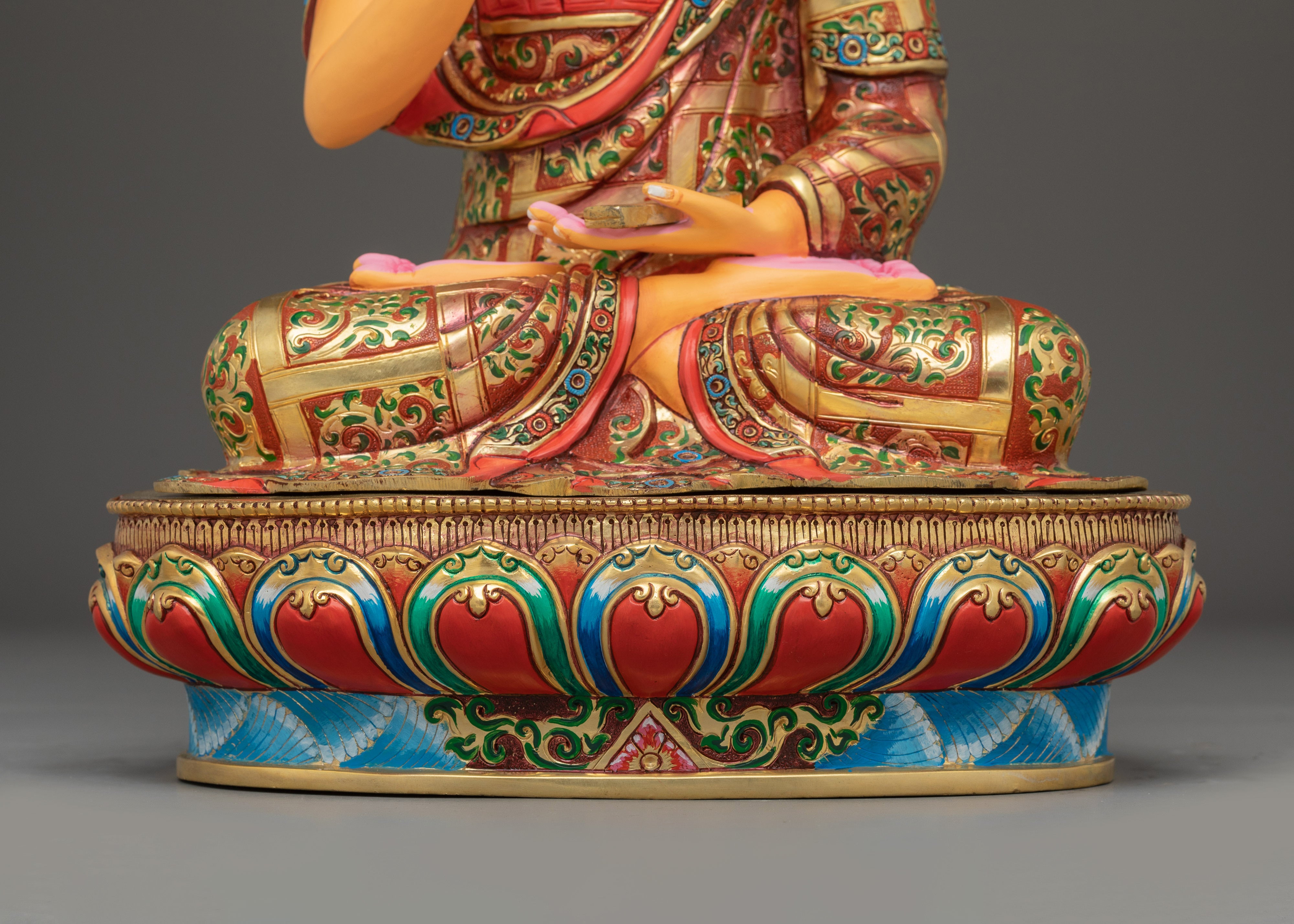 Handmade Tsongkhapa Statue Set | Symbolism of Wisdom and Compassion