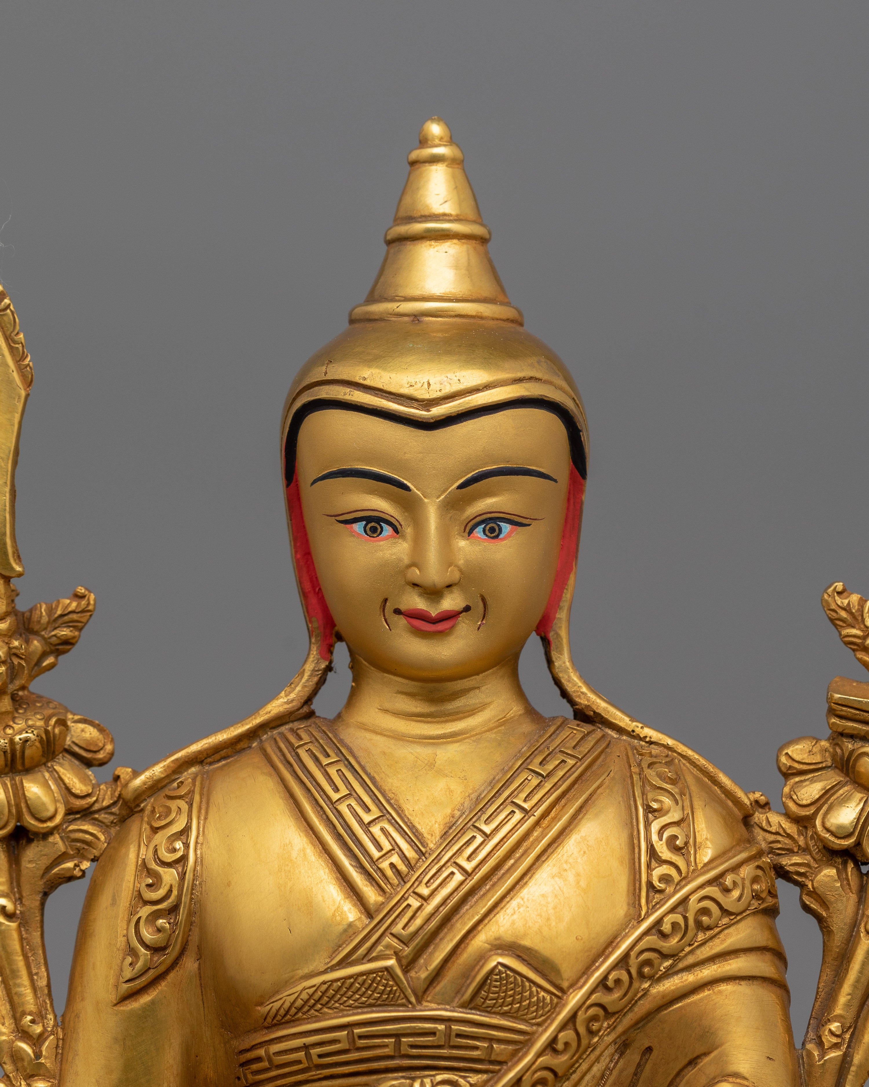 Buddhist Master Longchenpa Statue | 24k Gold Gilded Fine Artwork