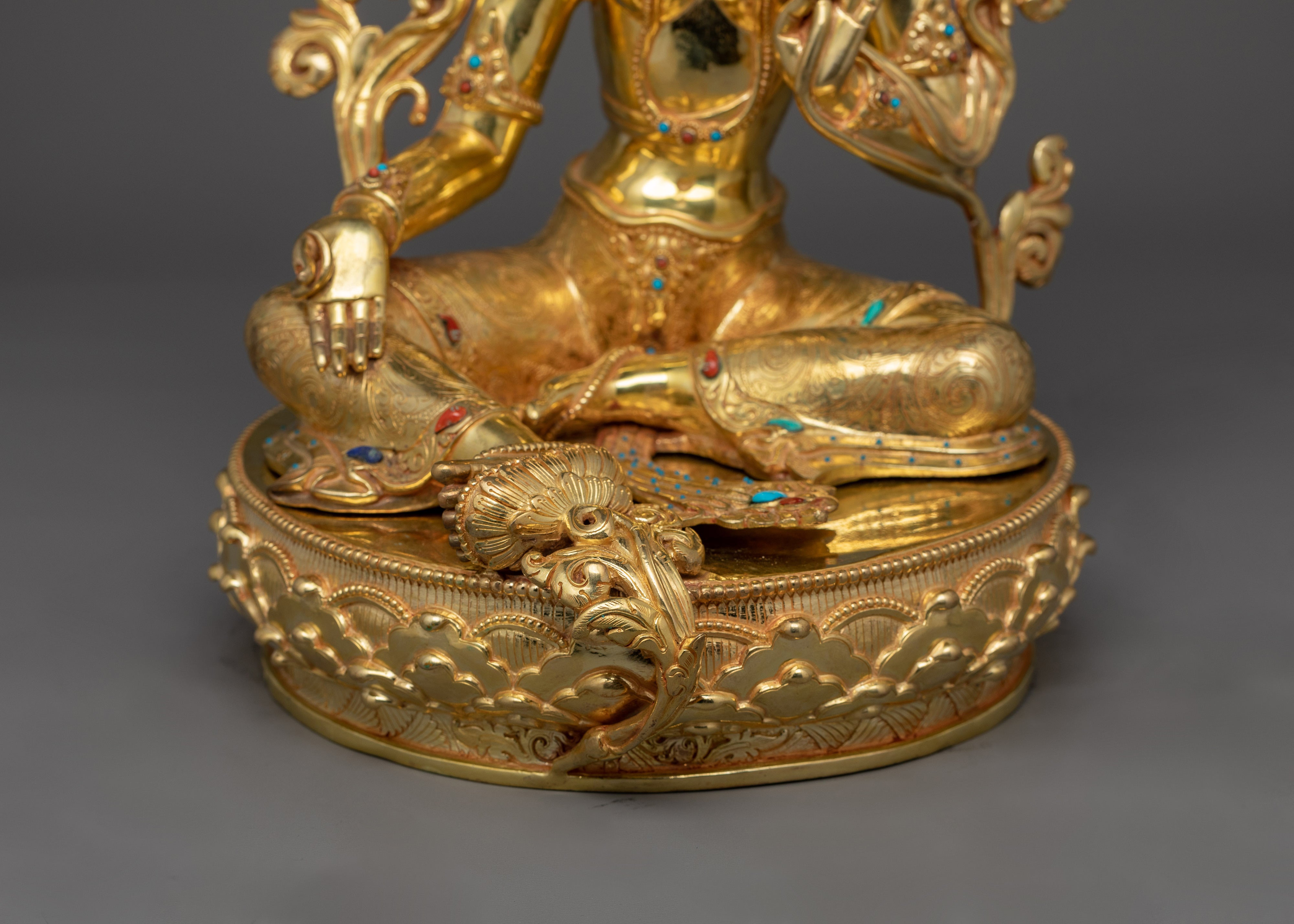 Compassionate Healing Energy Green Tara Statue | Mother of All Buddha