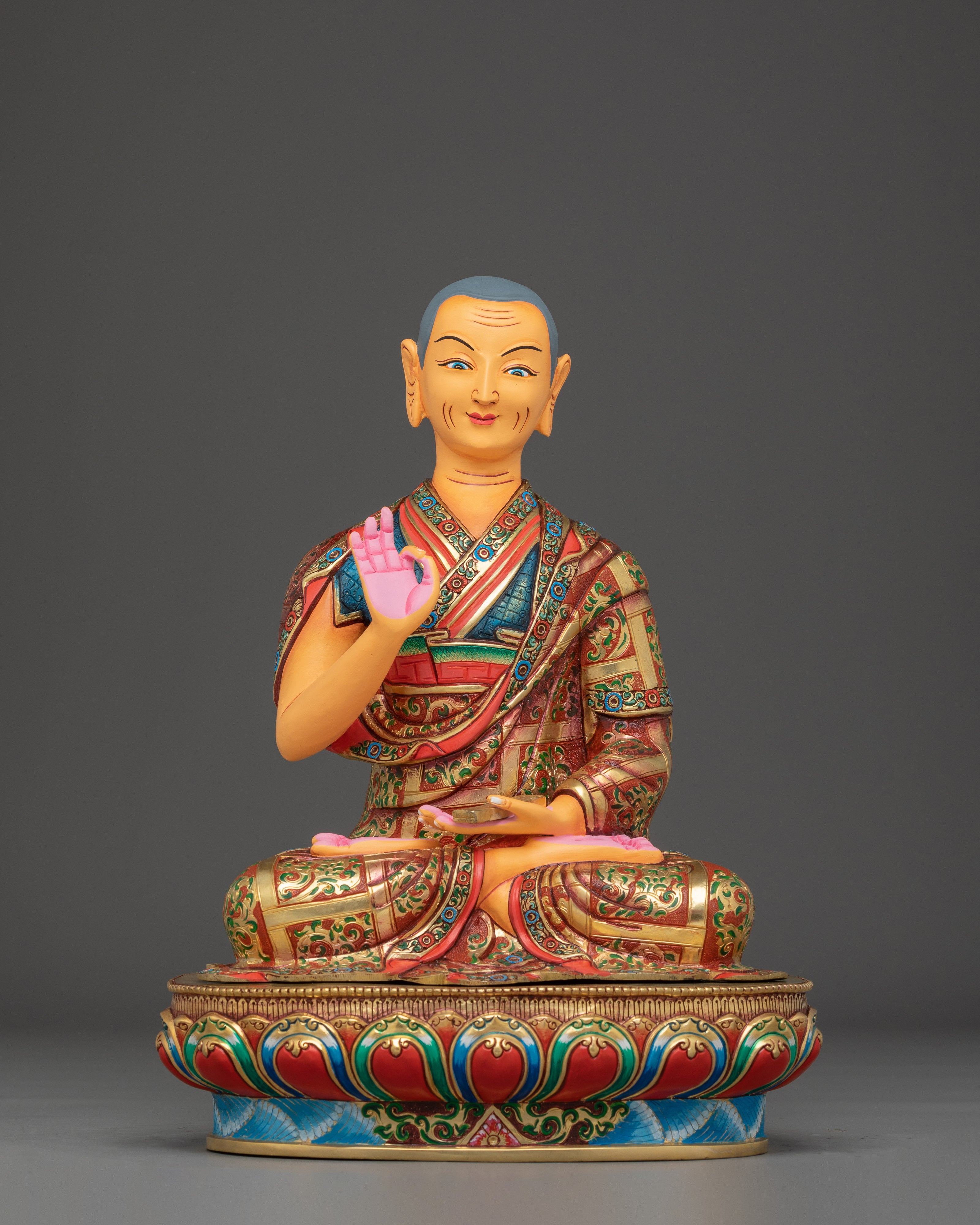 Handmade Tsongkhapa Statue Set | Symbolism of Wisdom and Compassion