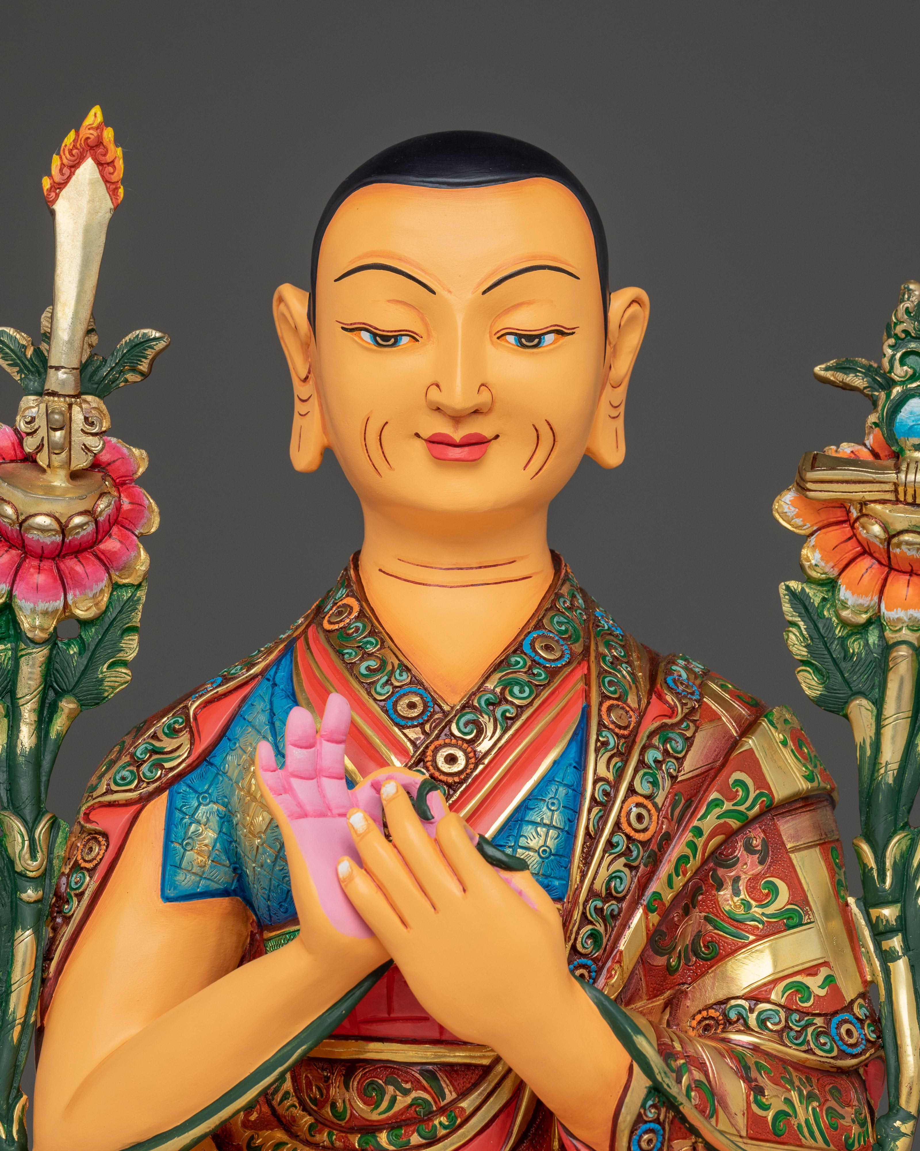 Handmade Tsongkhapa Statue Set | Symbolism of Wisdom and Compassion