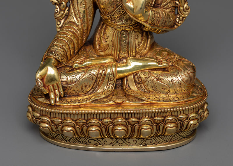 24K Gold-Gilded Yuthok Nyingthig Statue | Beacon of Tibetan Medical Wisdom