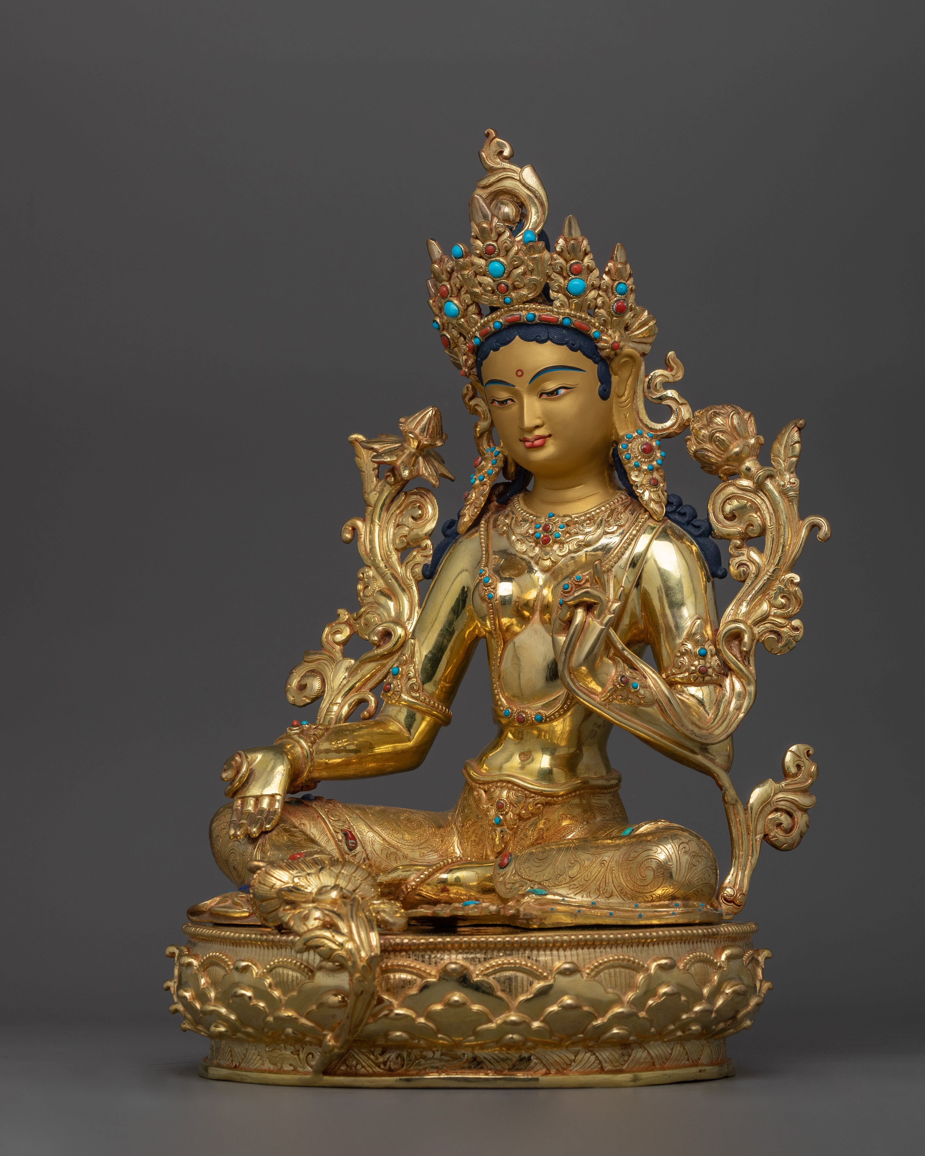 Compassionate Healing Energy Green Tara Statue | Mother of All Buddha
