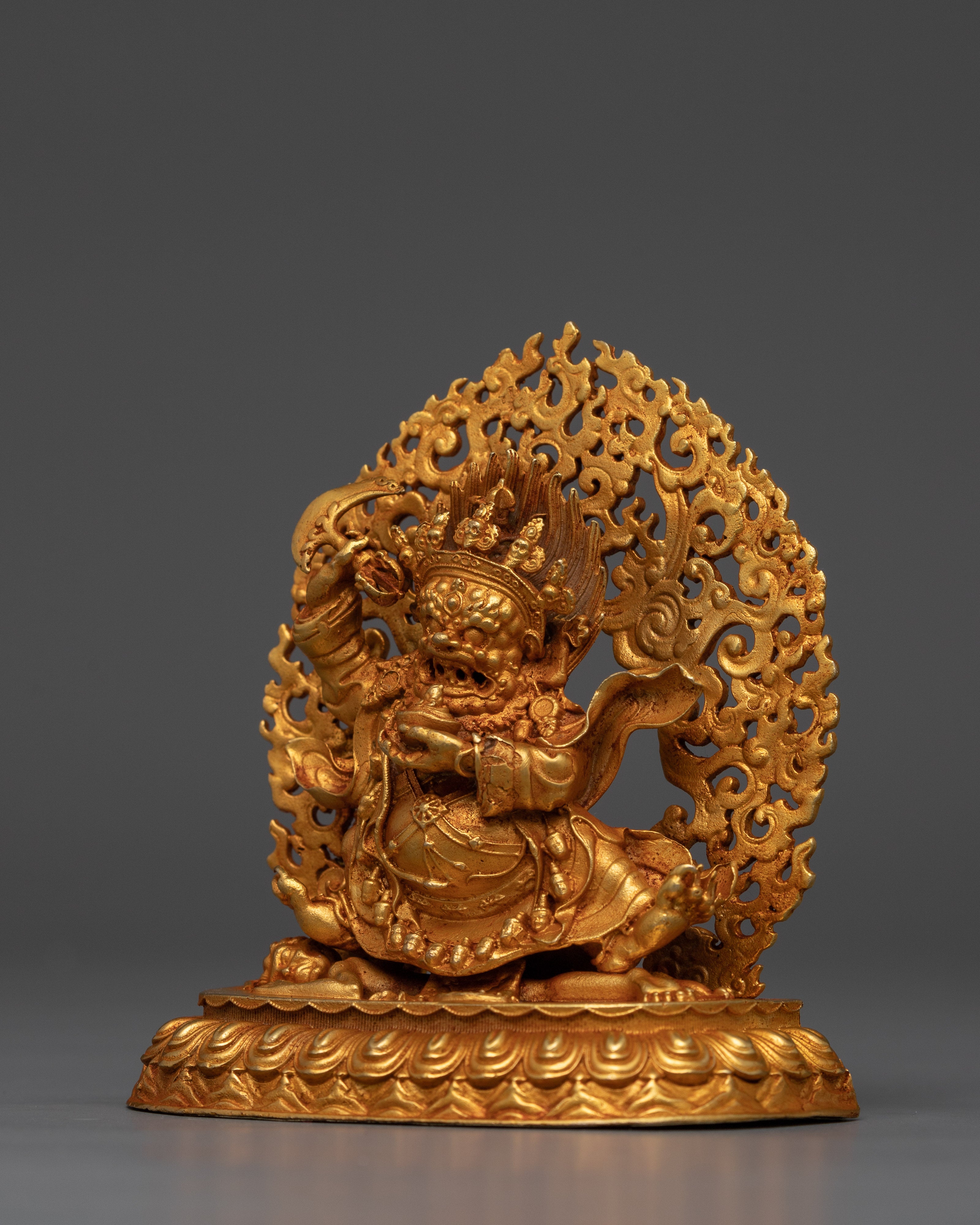 Tibetan Mahakala Bernagchen Statue for Spiritual Protection | Powerful Protector Deity