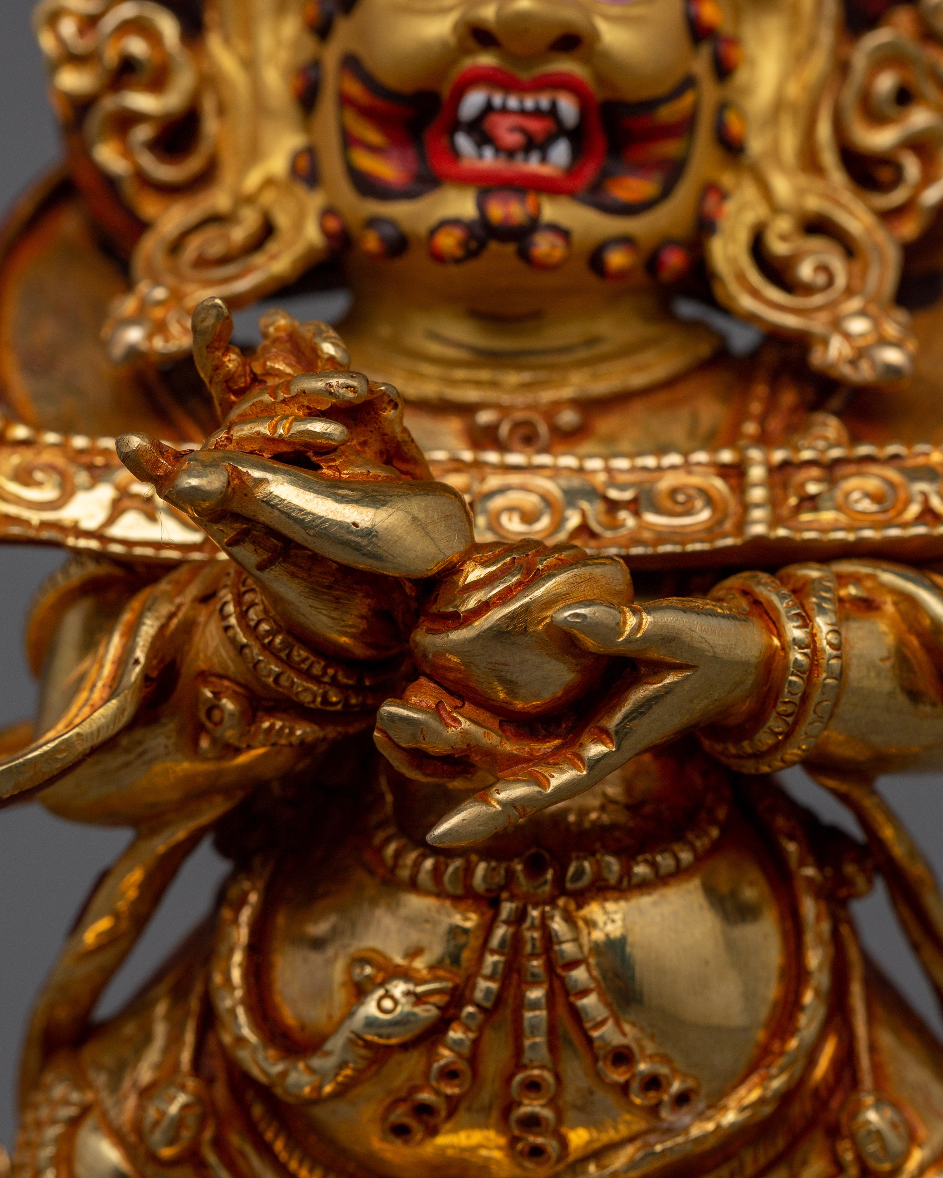 Tibetan Buddhist Sakya Mahakala Statue | Protector of the Dharma and Spiritual Strength