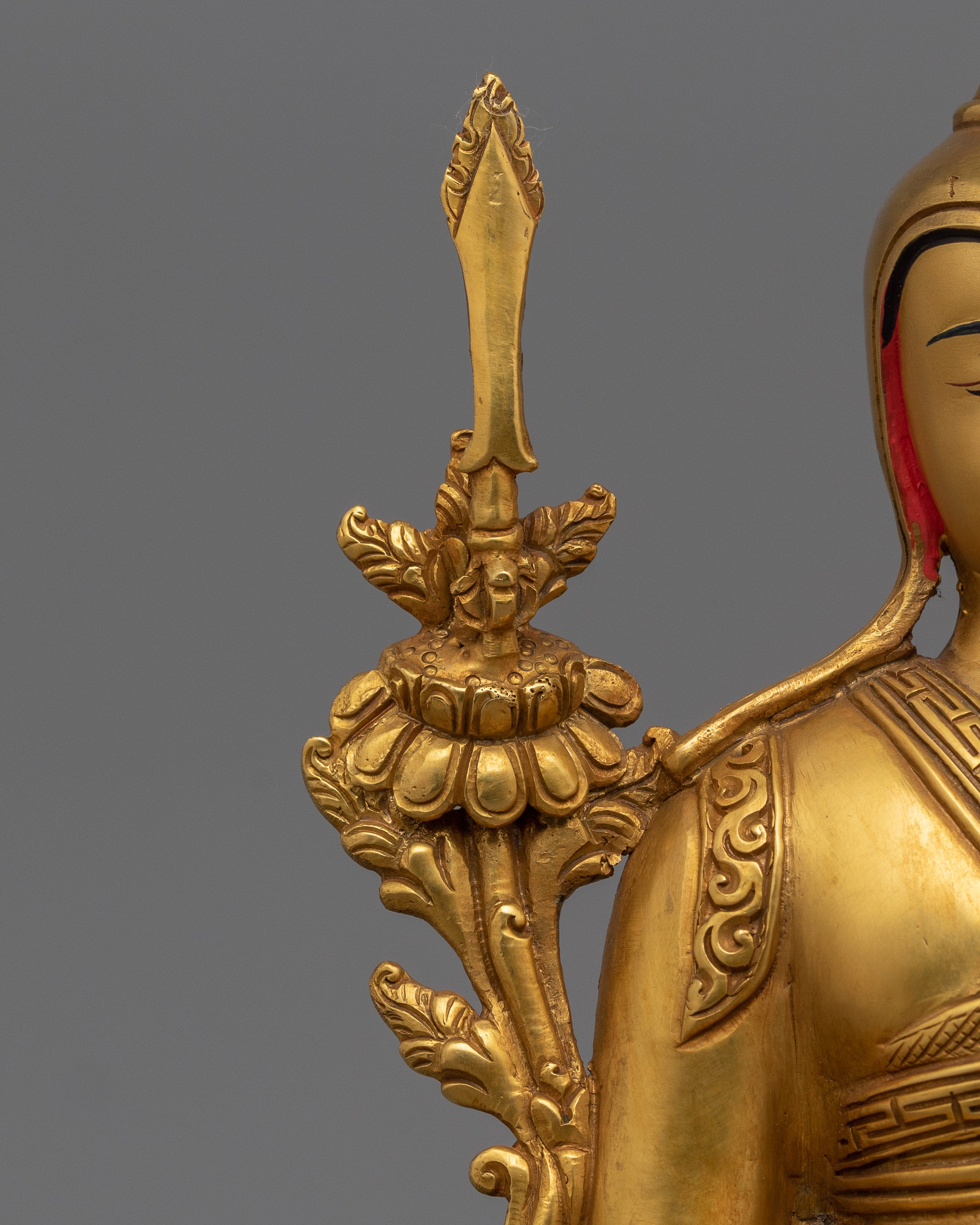Buddhist Master Longchenpa Statue | 24k Gold Gilded Fine Artwork
