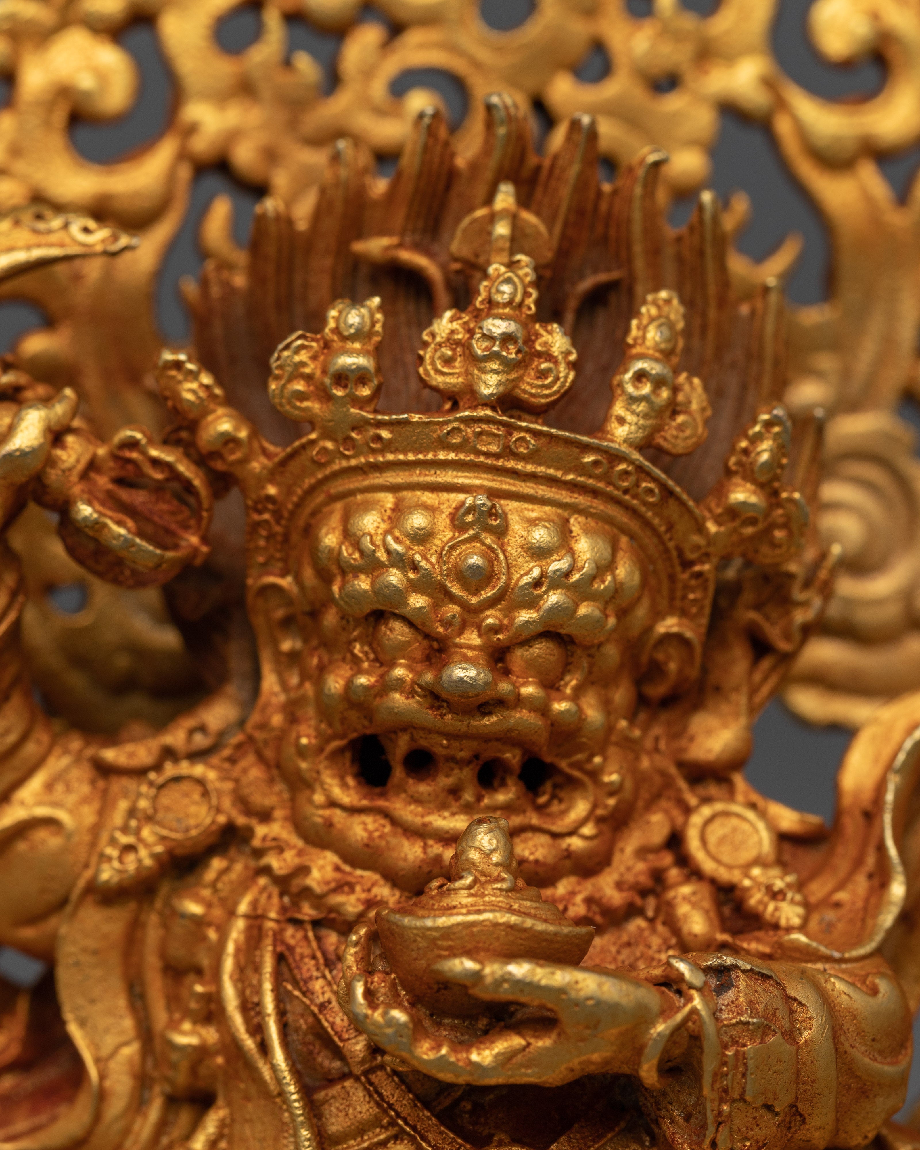 Tibetan Mahakala Bernagchen Statue for Spiritual Protection | Powerful Protector Deity