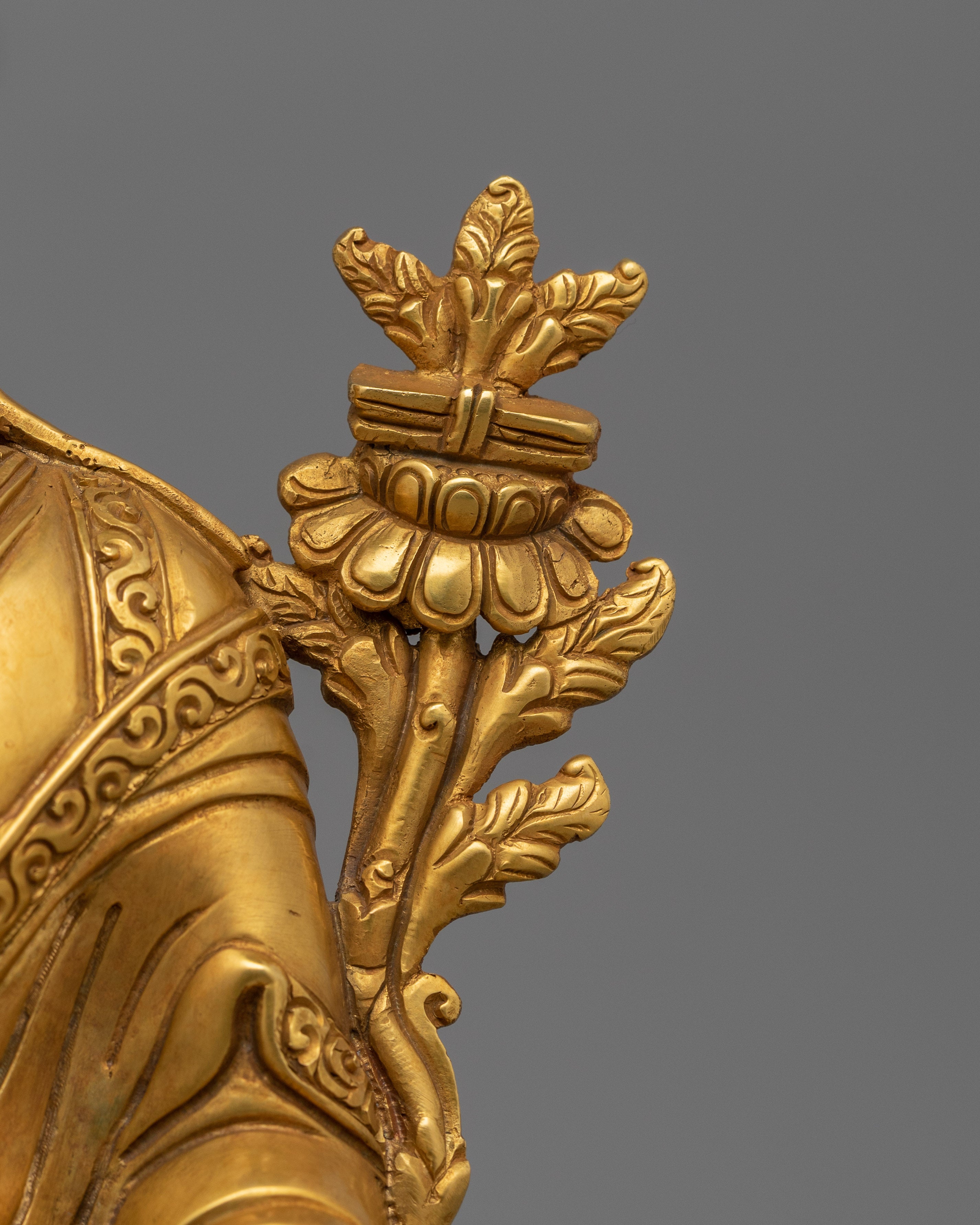 Buddhist Master Longchenpa Statue | 24k Gold Gilded Fine Artwork