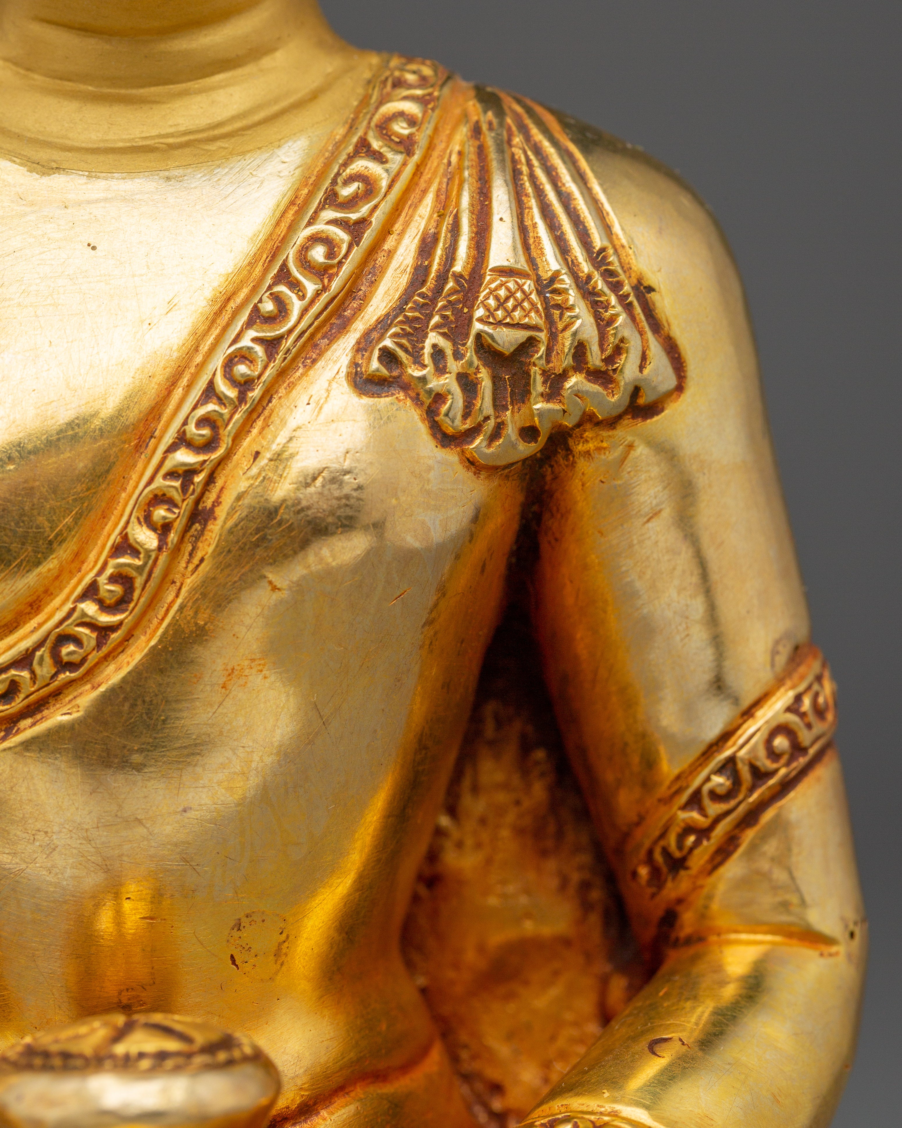 Suparakirtita Namashri Buddha Statue | 24K Gold Gilded Copper Sculpture