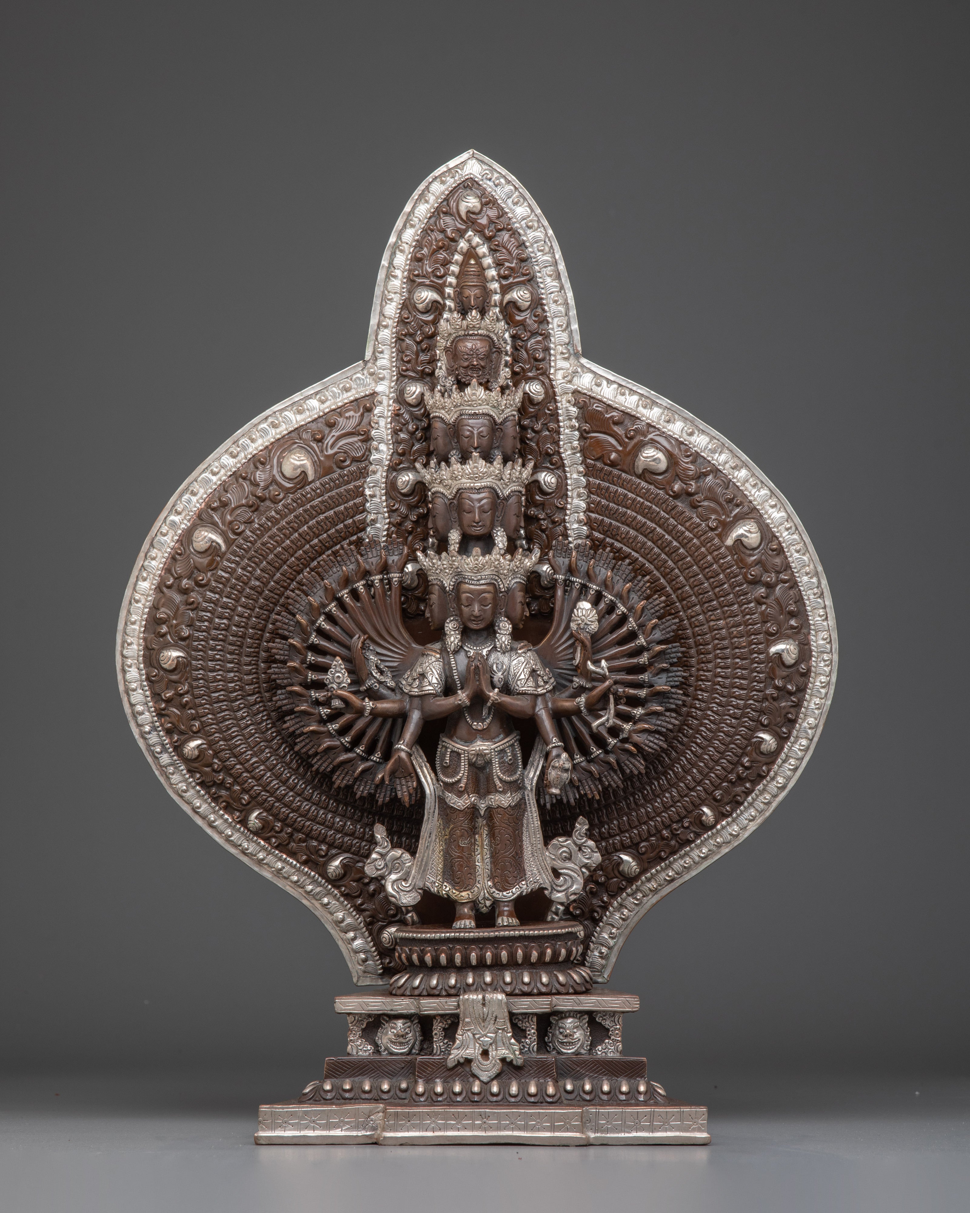 1000 Armed Chenrezig Oxidized Statue
