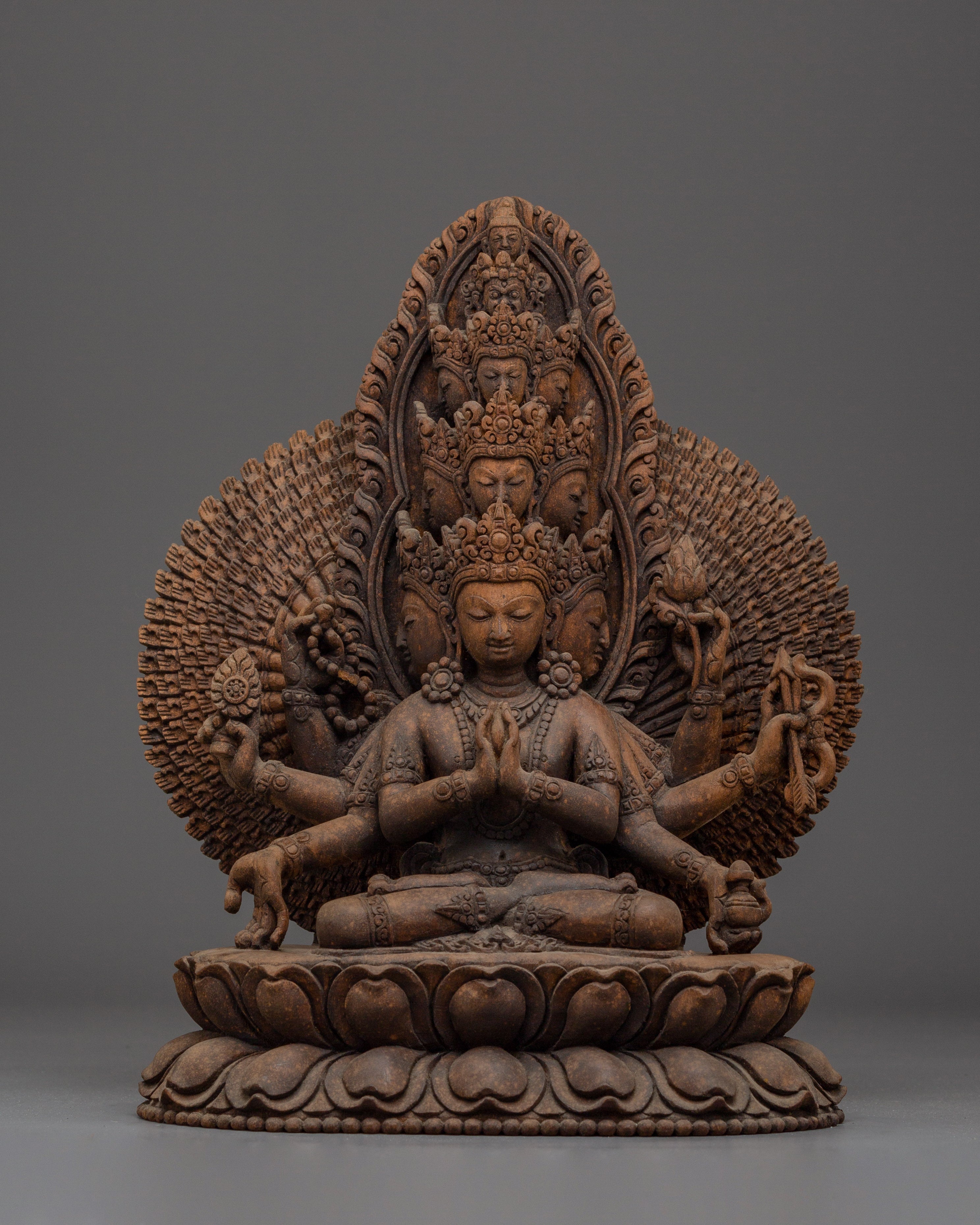 Handmade Seated 1000 Armed Chenrezig Statue | Himalayan Treasure of Nepal