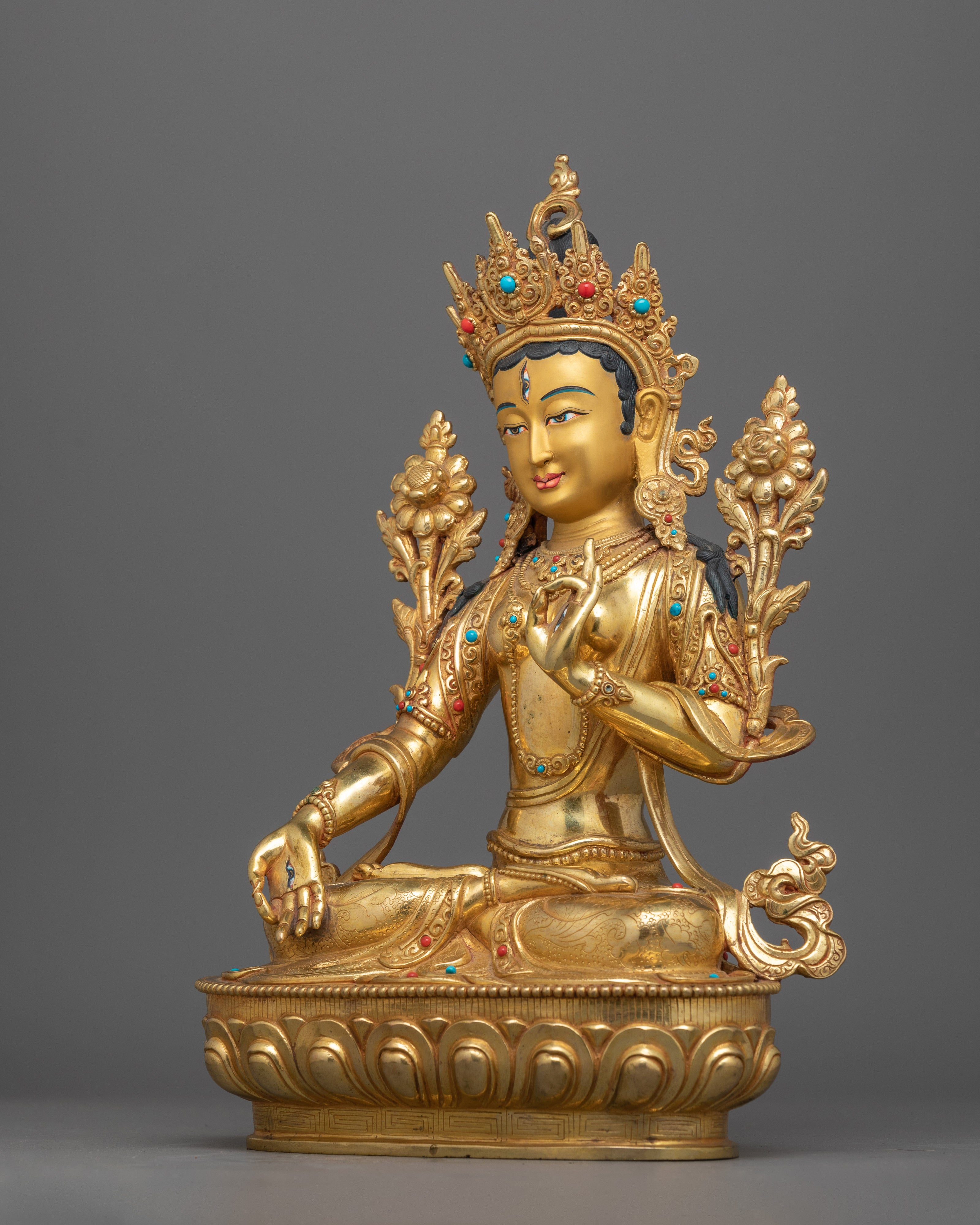 The Buddhist Deity White Tara Statue | Goddess of Compassion and Love