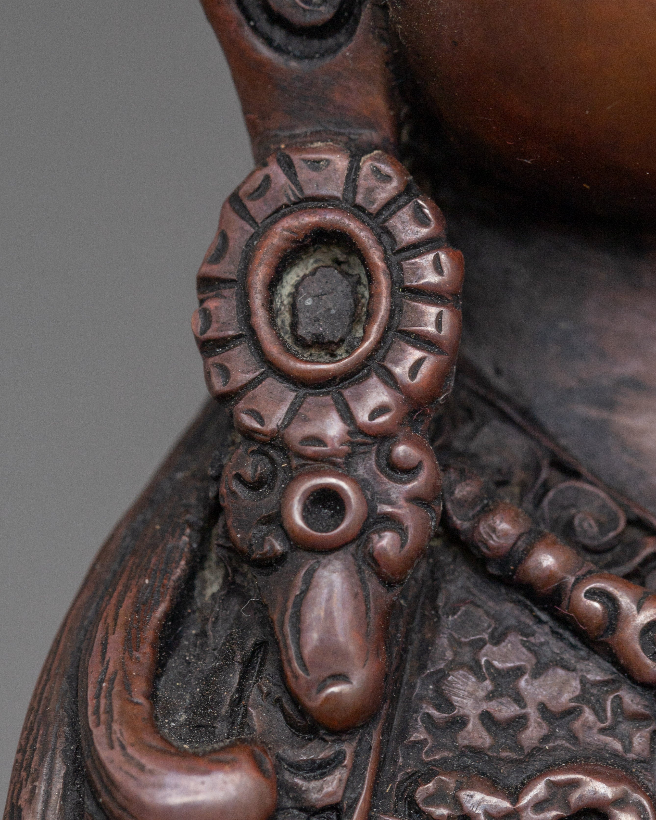 Tibetan Buddhist Guru Rinpoche Lotus Born Master Statue | Traditionally Hand-Carved Figurine