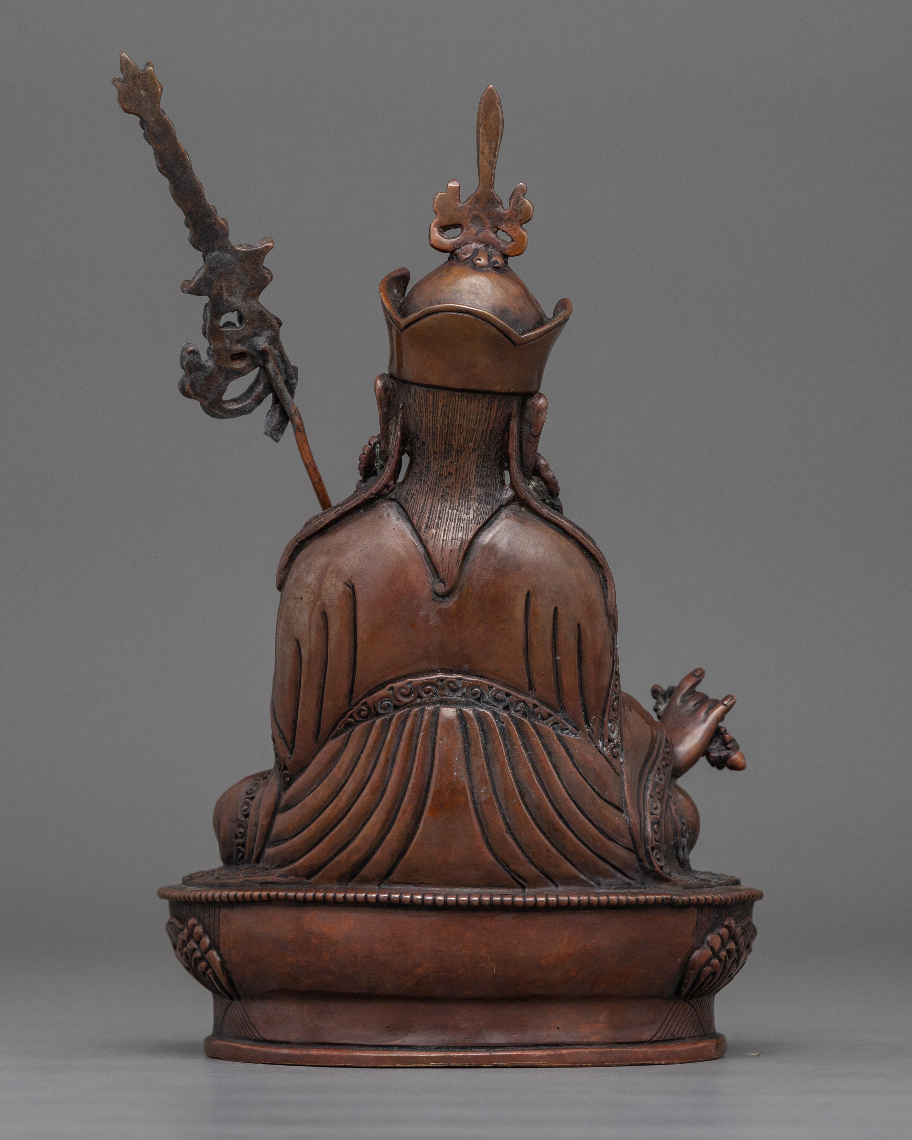 Tibetan Buddhist Guru Rinpoche Lotus Born Master Statue | Traditionally Hand-Carved Figurine