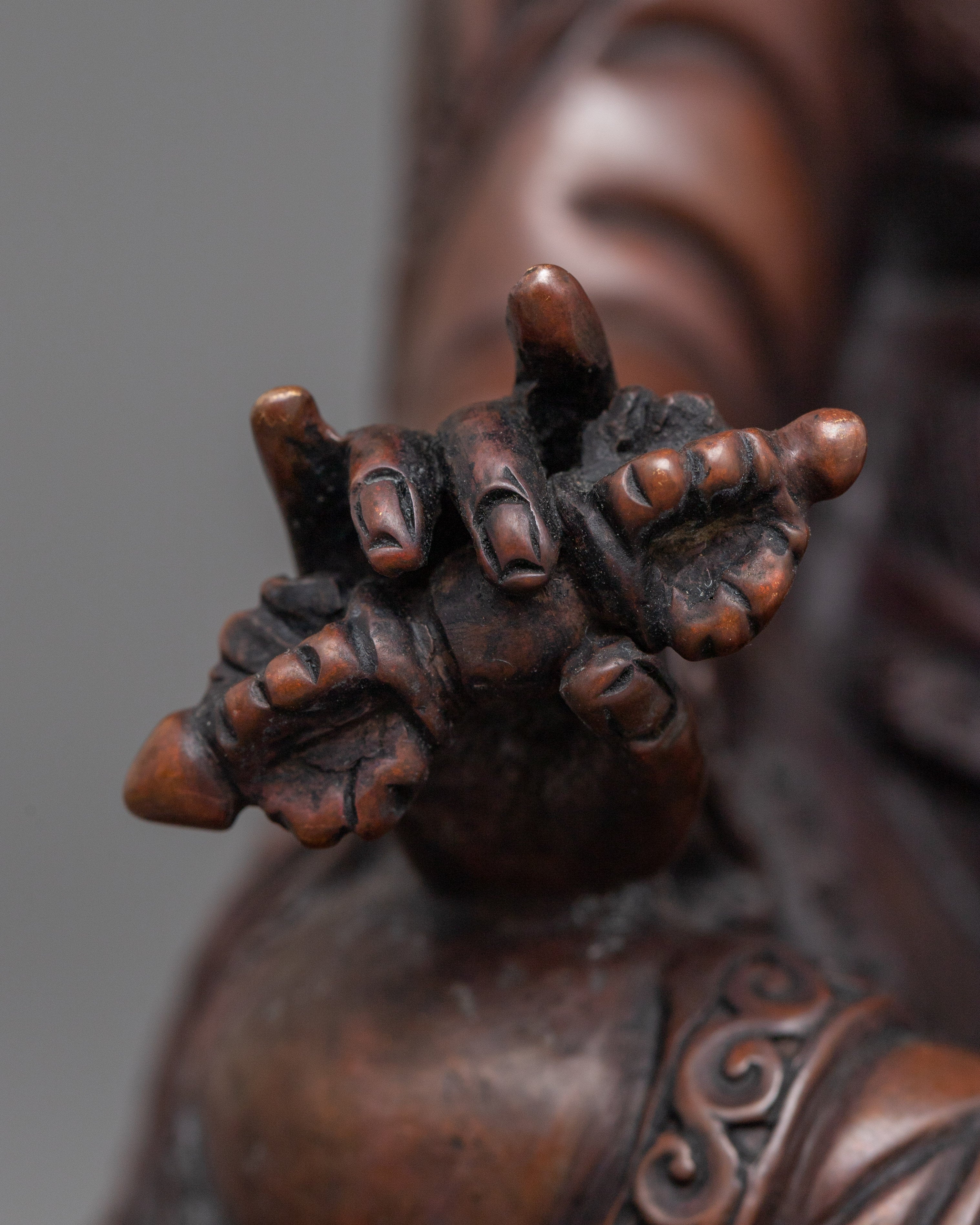 Tibetan Buddhist Guru Rinpoche Lotus Born Master Statue | Traditionally Hand-Carved Figurine
