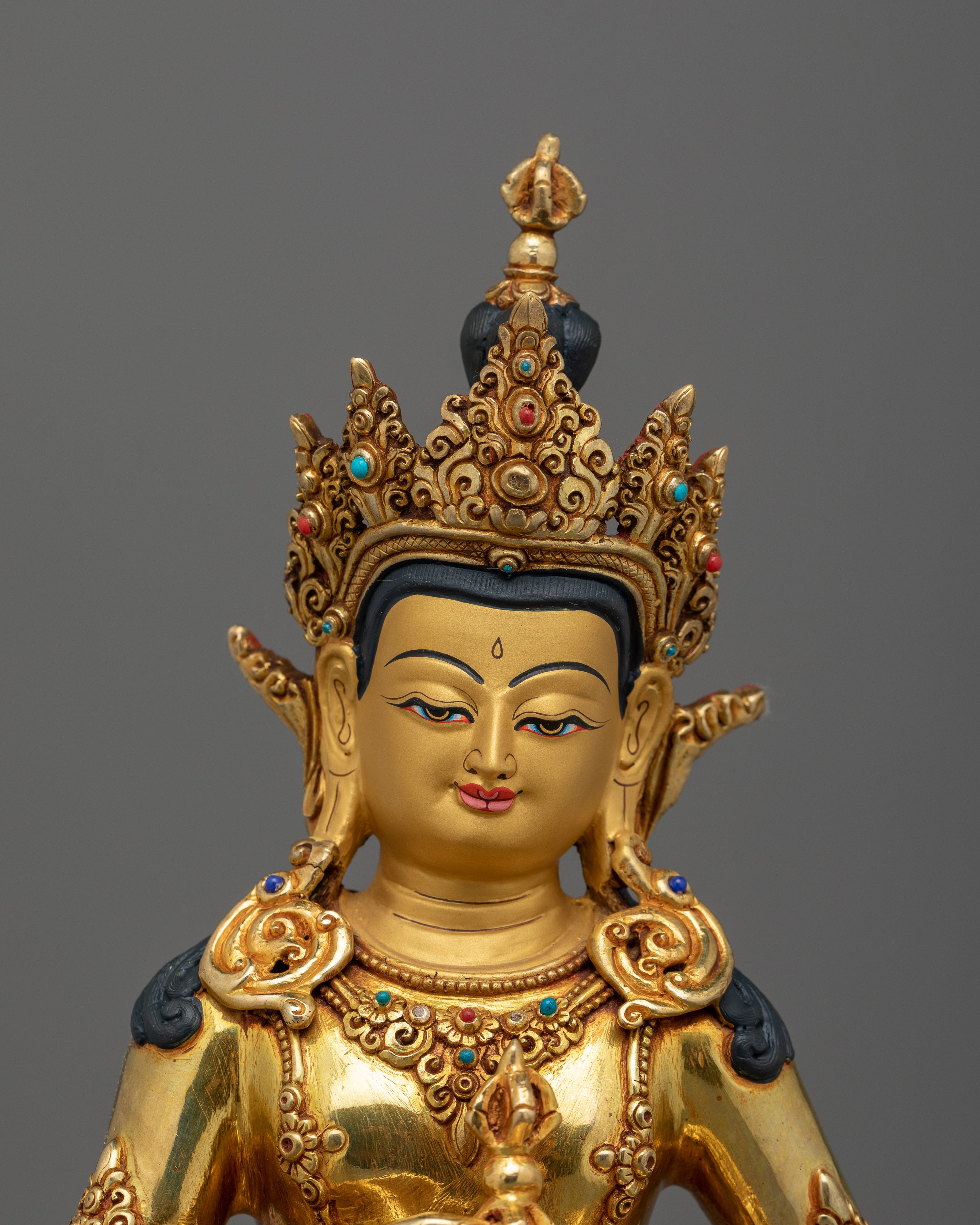 24K Gold Vajrayana Buddhism Vajrasattva Statue | Symbol of Purification and Enlightenment